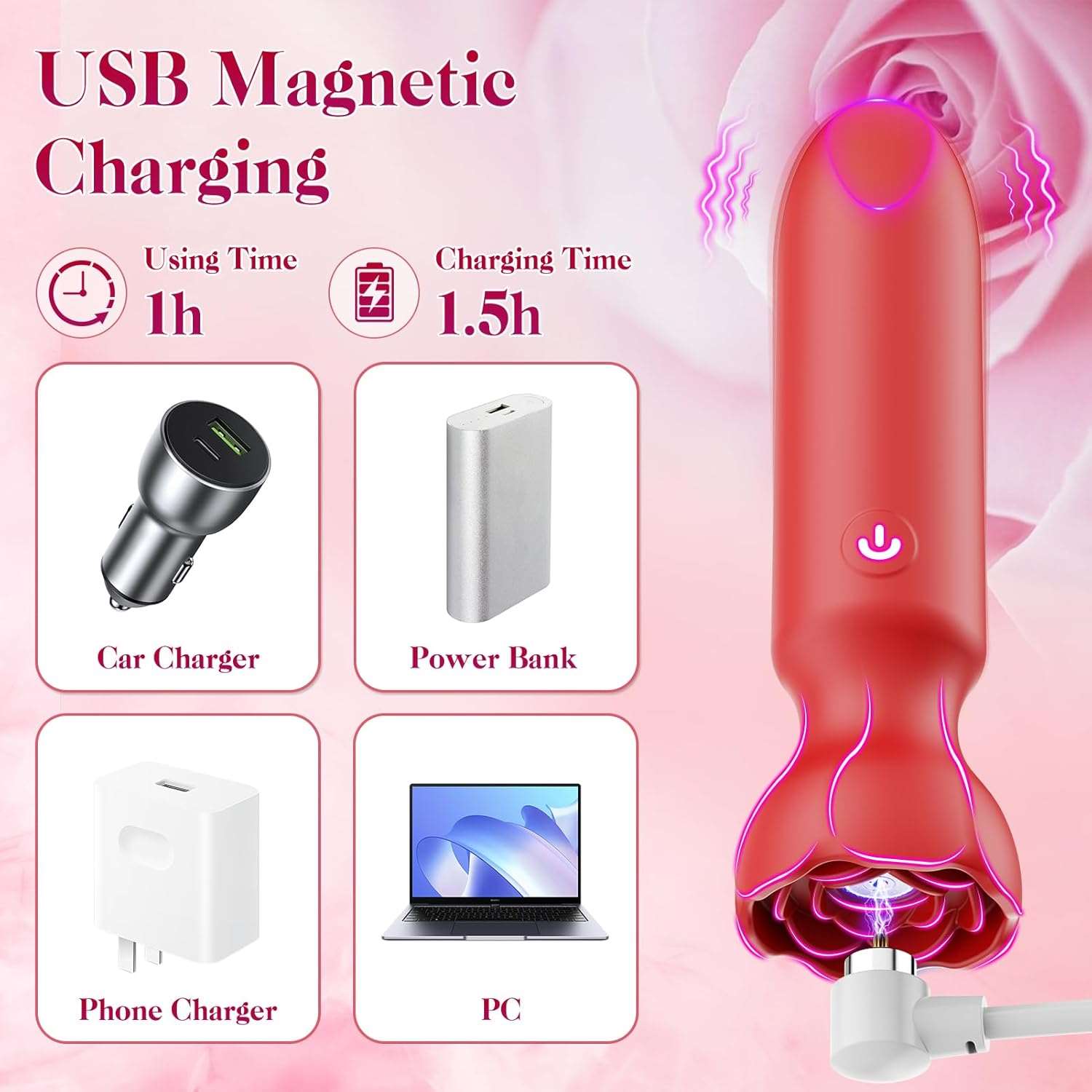 WinkTap App Controlled Rose Bullet Vibrator - SinfulX