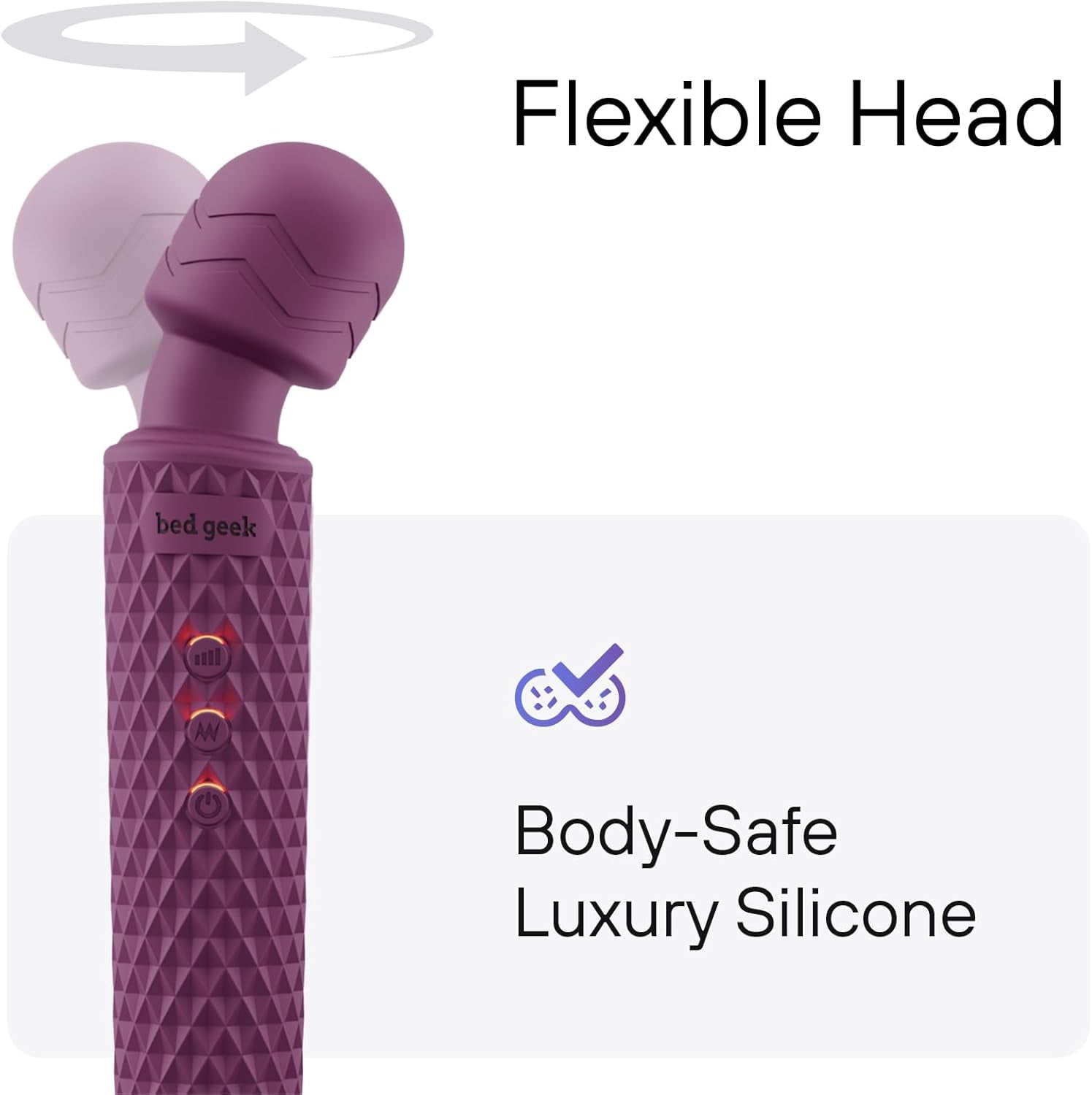 PrismFlex Wand Vibrator 20 Patterns 8 Speeds Rechargeable - SinfulX - Personal Care > Sexual Wellness > Wand Vibrator