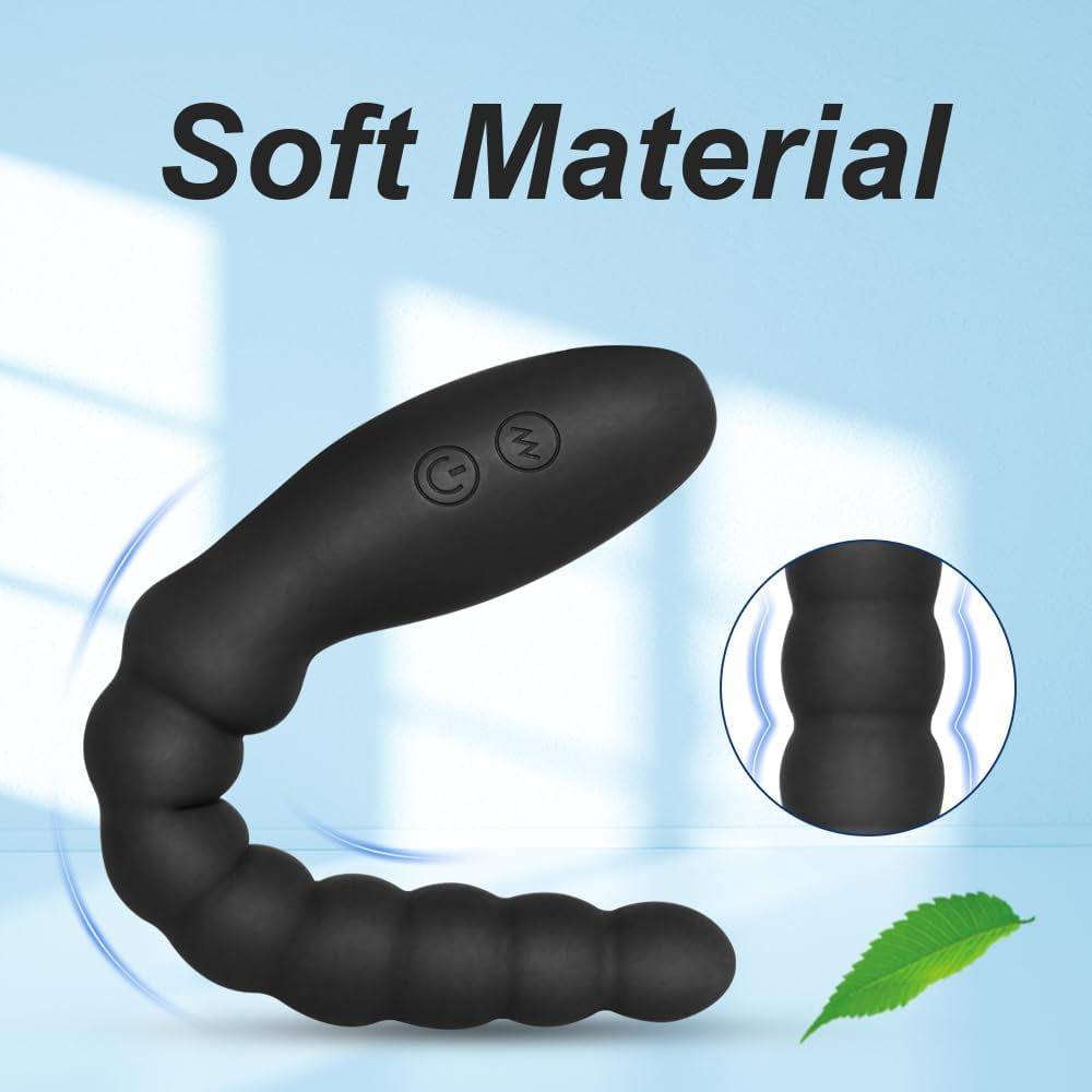 Vibrating Anal Beads Butt Plug Adult Sex Toys for Men Women Couples, Rechargeable Anal Plug Bullet Vibrator Waterproof G-Spot Stimulator Male Prostate Massager, Silicone Anal Dildo for Beginners