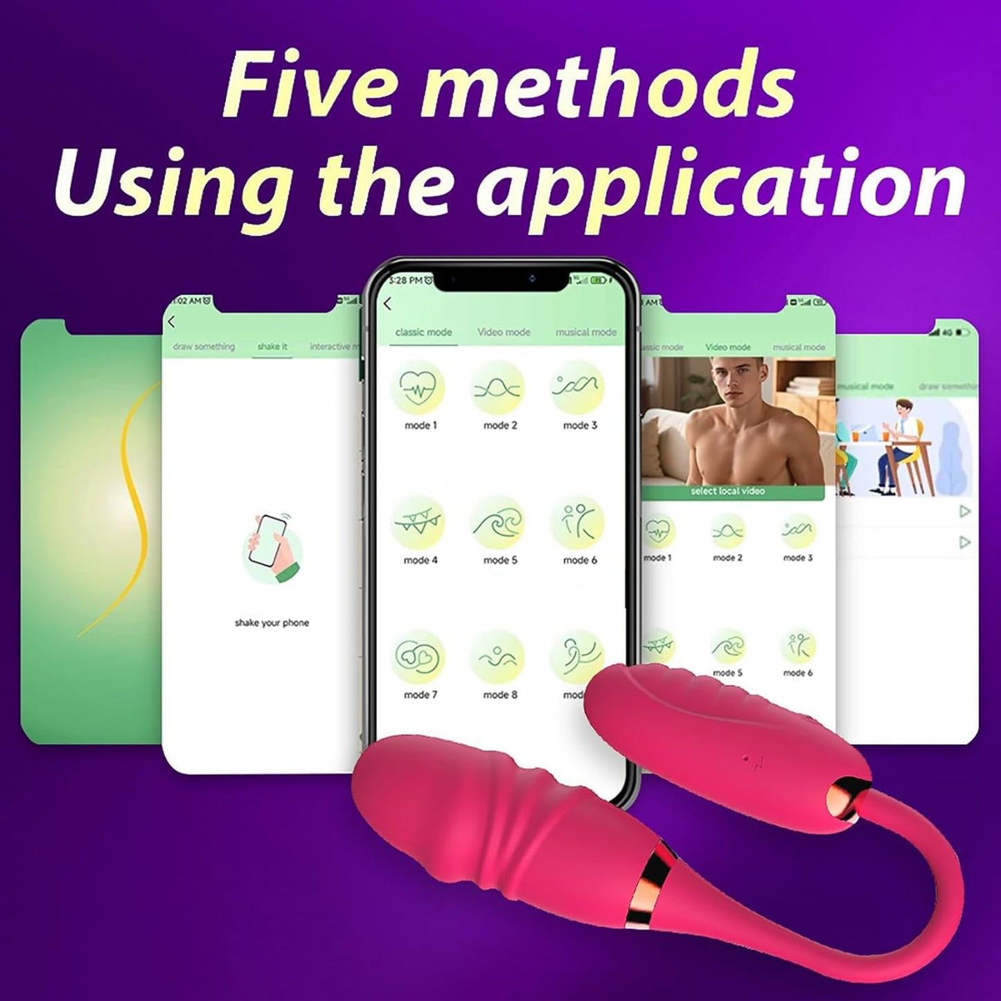 App Remote Control G Spot Vibrator for Couples Anal Double Ended Dildos Vibrators with 10 Vibration Modes Long Distance Remote Control Clitoris Stimulator Nipple Stimulator Female Sex Toys - SinfulX - 