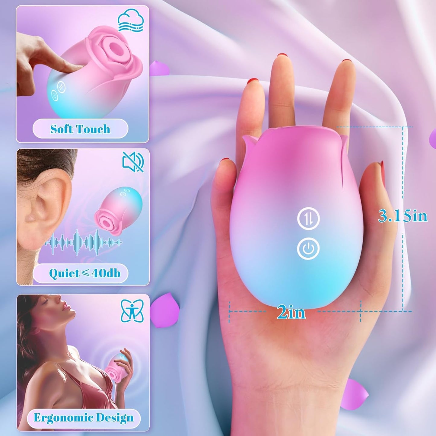 Adult Toys Vibrator Sex Toy - APP Control Rose Sex Toy Adult Toy with 9 Sucking & Vibrating for Women Nipple Clit, Vibrators Rose Sucker Games Stimulator for Couple Woman Sex Furniture - SinfulX - 