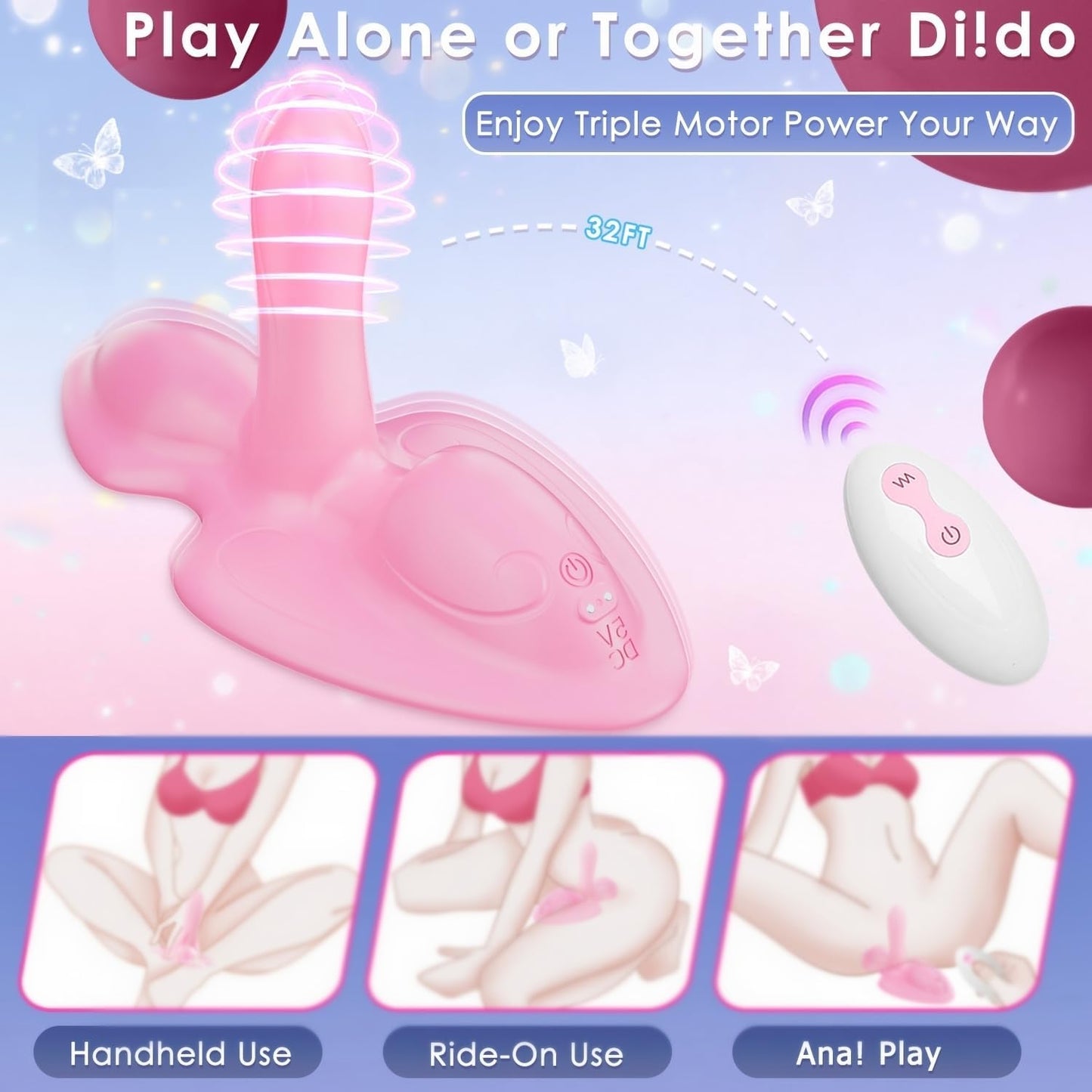 MonarchRide Sit and Ride Triple Motor Dildo Machine - SinfulX - 