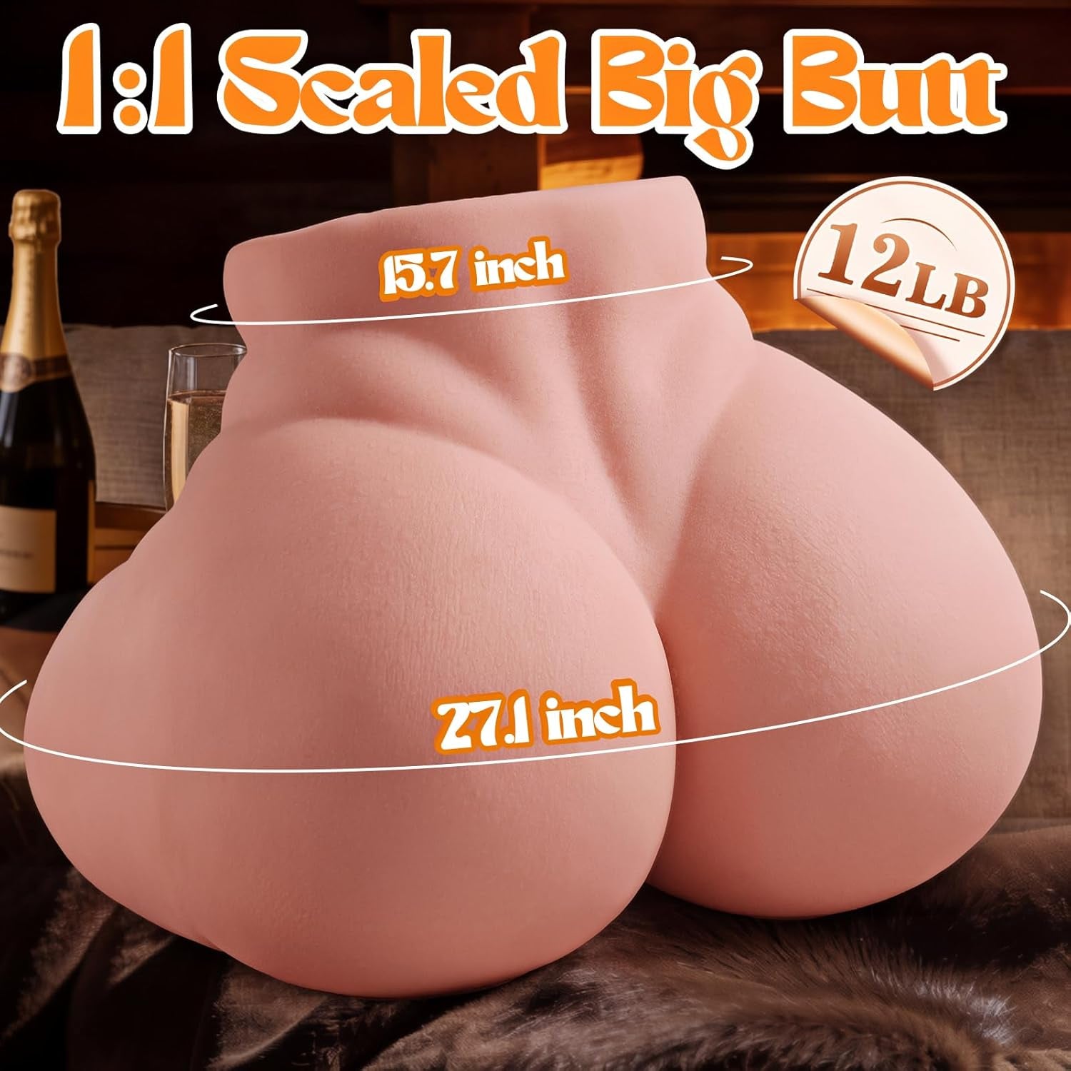 BBW Sex Doll Sex Toys for Men, 12LB Realistic Pocket Pussy Dual - Layer Bouncy Butt Sex Dolls Ass Upgraded Plump Cheek Deep Vagina & Anal Adult Male Sex Toy Storker Toys Life - Size Love Doll - SinfulX - 