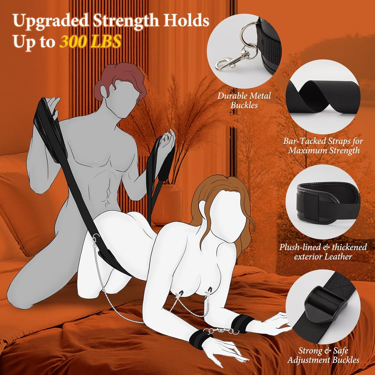 IronForm Leather Neck to Thigh Sling BDSM Kit - SinfulX - Personal Care > Sexual Wellness > Sex Sling