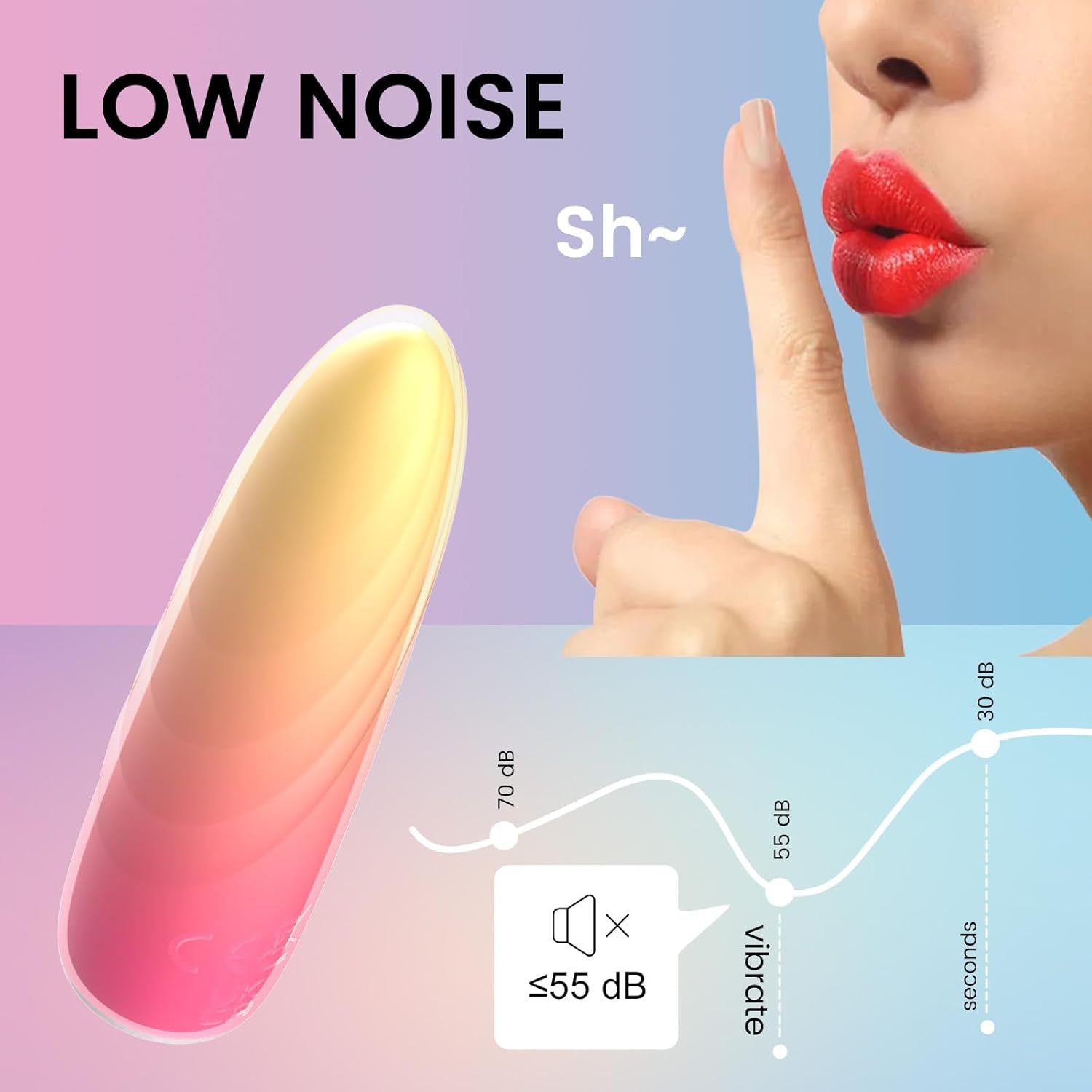 G Spot Bullet Vibrator for Women, Portable Mini Pocket Vagina Stimulator, Waterproof Adult Sex Toy with 10 Vibrating Modes Full Silicone Rechargeable, Rose Red Yellow