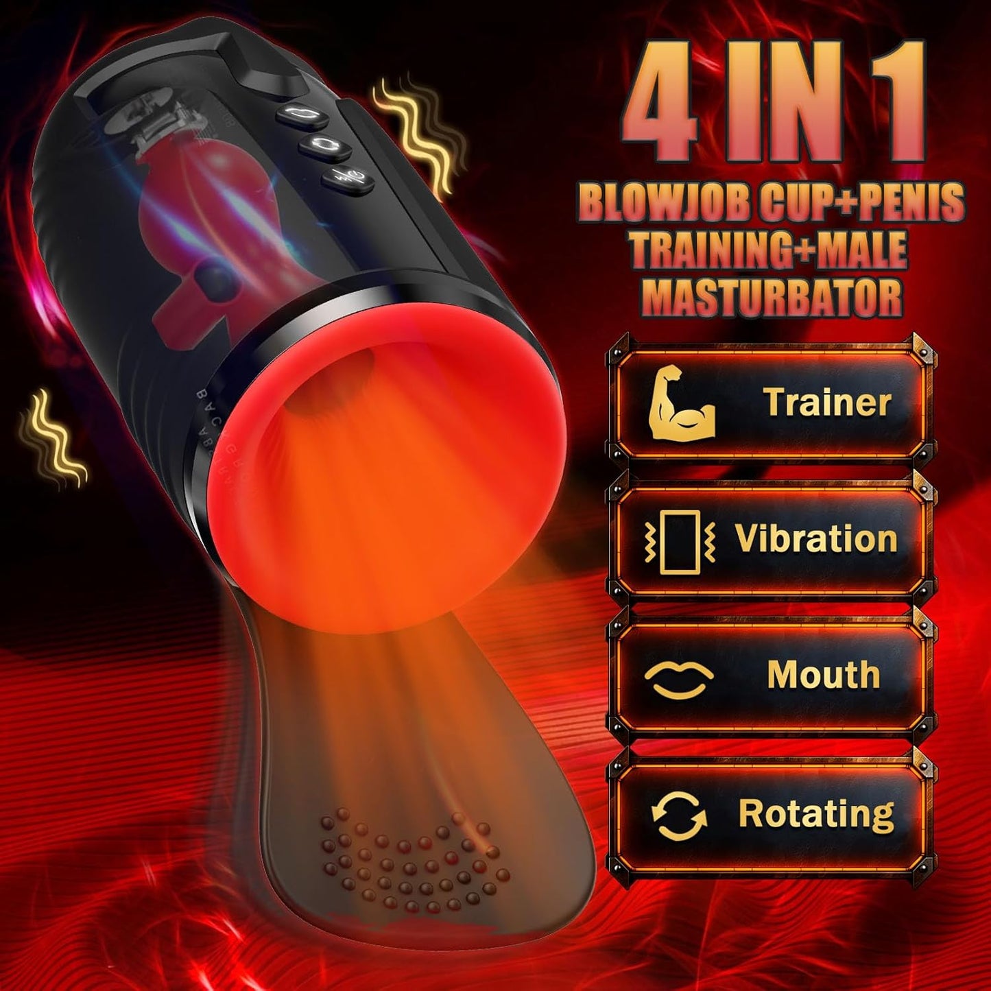Male Masturbator Penis Pump with Testicle Vibrator, 4-In-1 Upgraded Male Sex Toys for Men with 3 Rotating, 5 Sucking & 10 Vibrating Modes, Hands-Free Pocket Pussy Blowjob Simulator Adult Toys