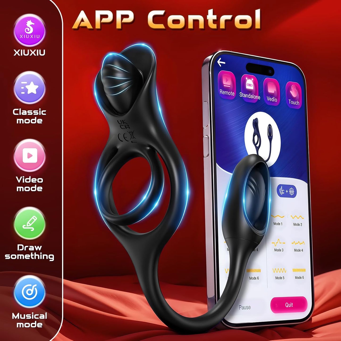 Vibrating Cock Ring with Anal Plug, 3 in 1 Prostate Massager Vibrating Butt Plug with APP Control 9 Vibration Modes Clitoral Stimulator, Anal Toys Penis Ring Vibrator Adult Sex Toy for Men Couples
