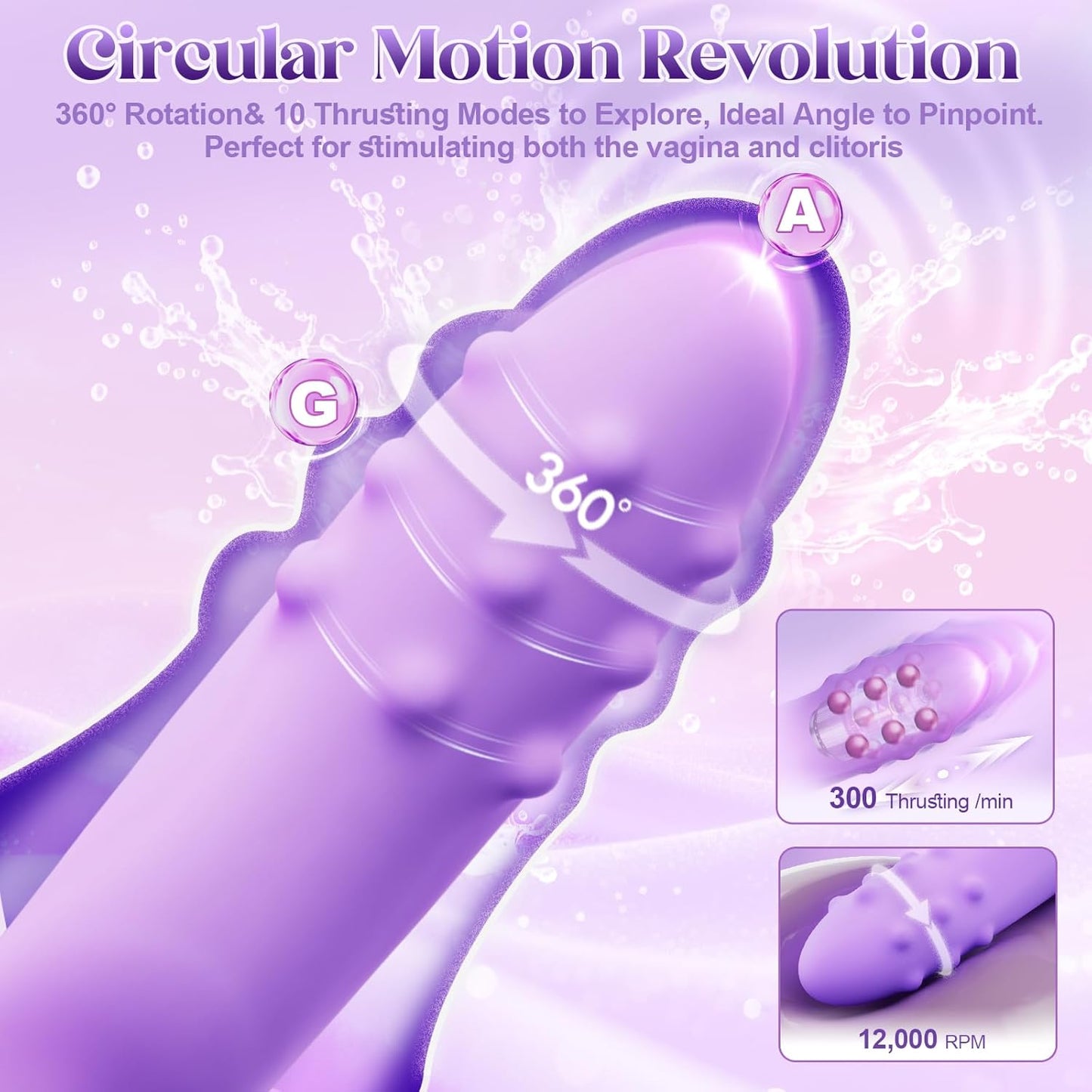 OrbitBead 360° Beads Thrusting Rabbit Vibrator 10 Modes Silicone - SinfulX - 