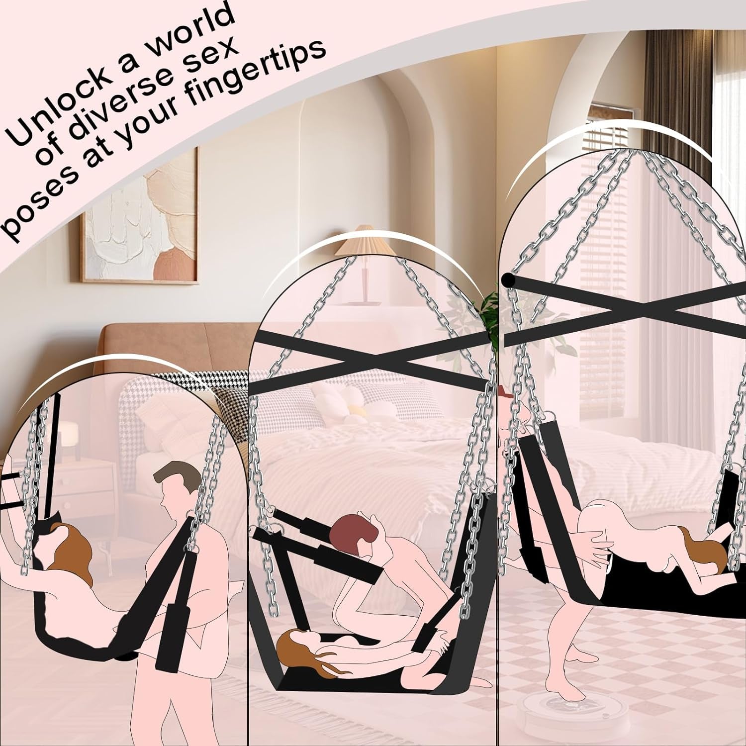 FloatEase Premium Heavy - Duty 360° Adjustable Sex Swing 800lb - SinfulX - 