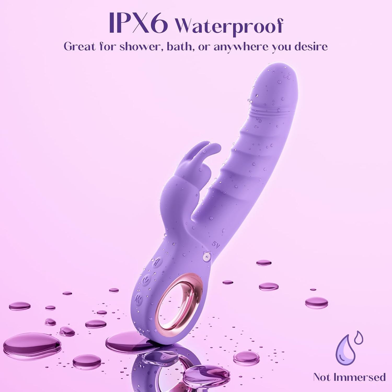 Thrusting Dildo Vibrator Adult Toys - Rabbit Vibrator Dildos with 7 Thrusting & Rabbit & Vibration Modes - Independent Control Sex Toys with Multiple Stimulation, G Spot Vibrator for Women