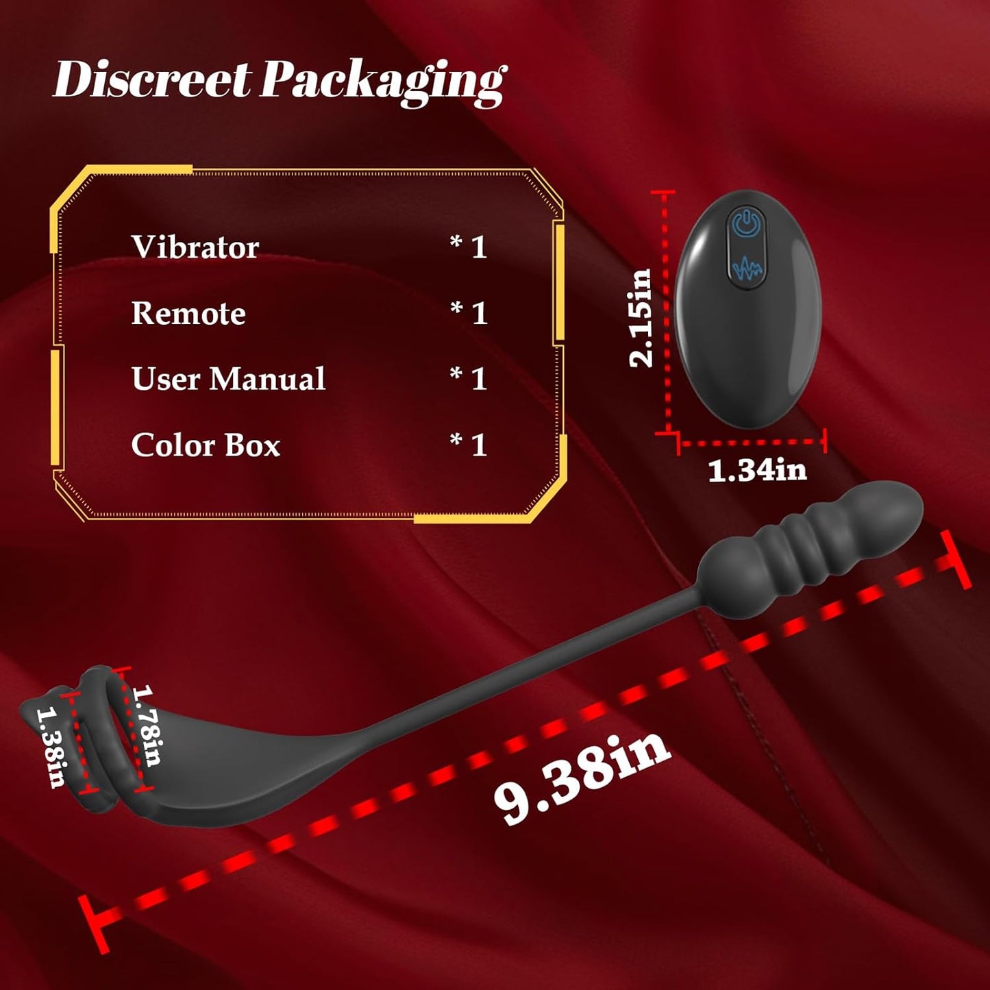 ThrustPulse Thrusting Prostate Massager Cock Ring Remote 9 Modes - SinfulX - Personal Care > Sexual Wellness > Prostate Massager Cock Ring
