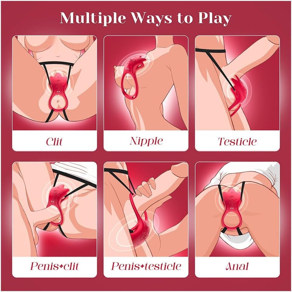 PetalDrive Rose Cock Ring Clit Stimulator App Control - SinfulX - Personal Care > Sexual Wellness > Couples Cock Ring