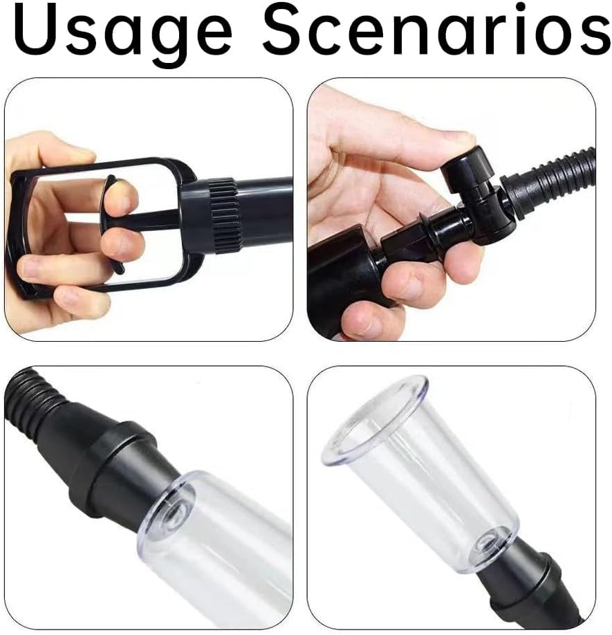 VesperX Pussy & Nipple Pump Set with 5 Cups | Manual Vacuum Pump