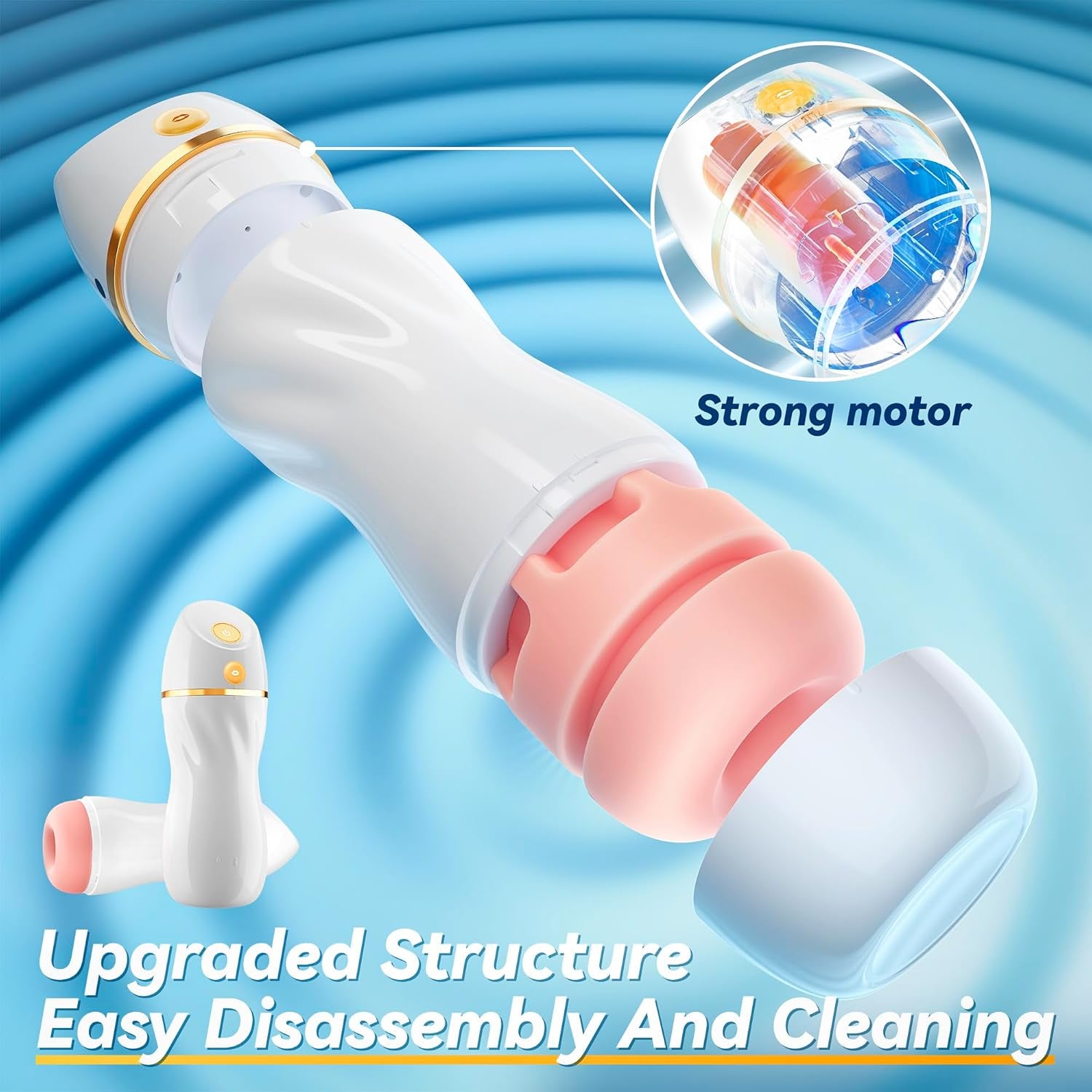 AI Interactive Sucking Male Masturbators - 7 Vibration & Suction Hands Free Pocket Pussy Male Stroker with 3D Realistic Textured, Blowjob Toy Penis Pump Adult Male Sex Toys for Men Sex Machine - SinfulX - 