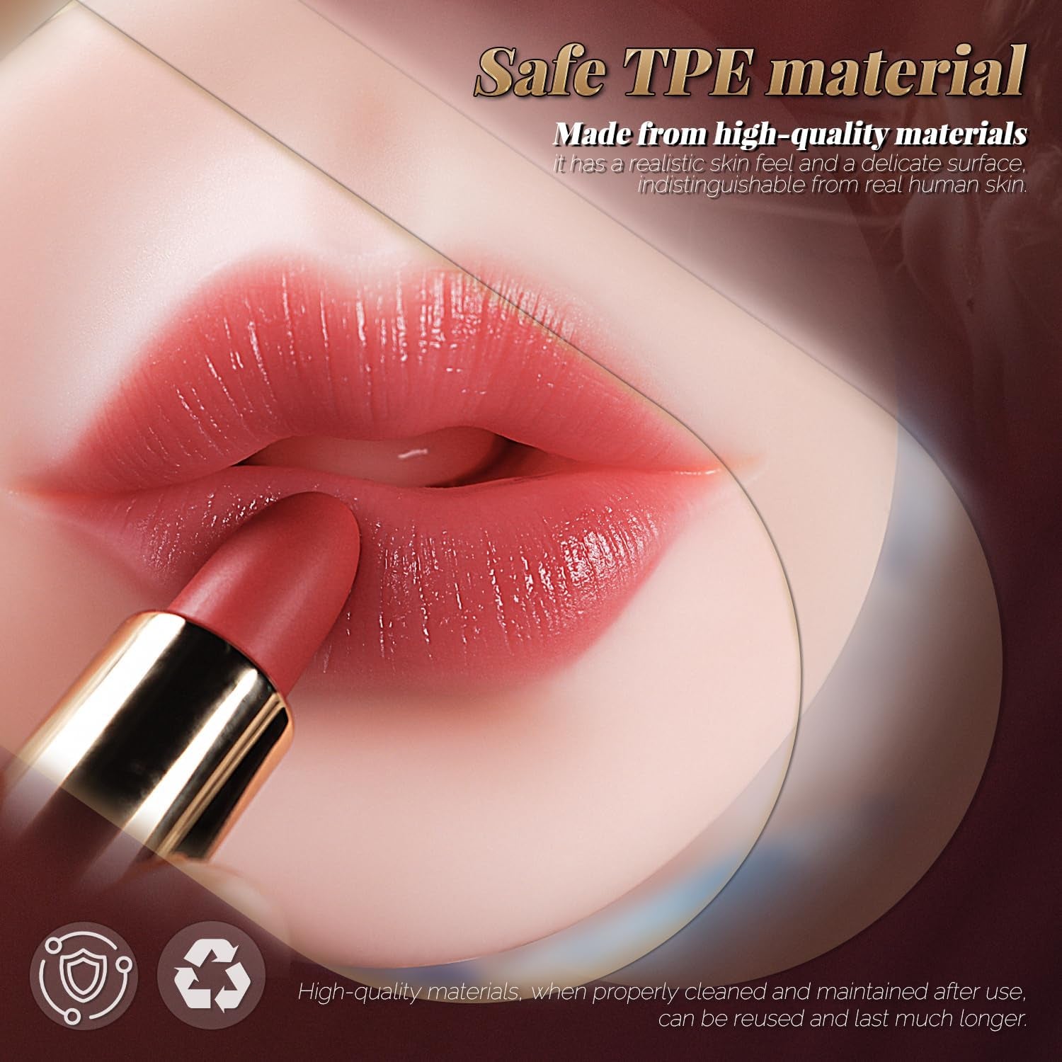 Male Masturbator Oral Sex Toys for Men, Realistic Pocket Pussy Deep Throat Oral Blow Textured with 7.5In Depth, Sexy Lips & Soft Tongue Fleshy Texture, Sex Machine Blowjob Toy for Men