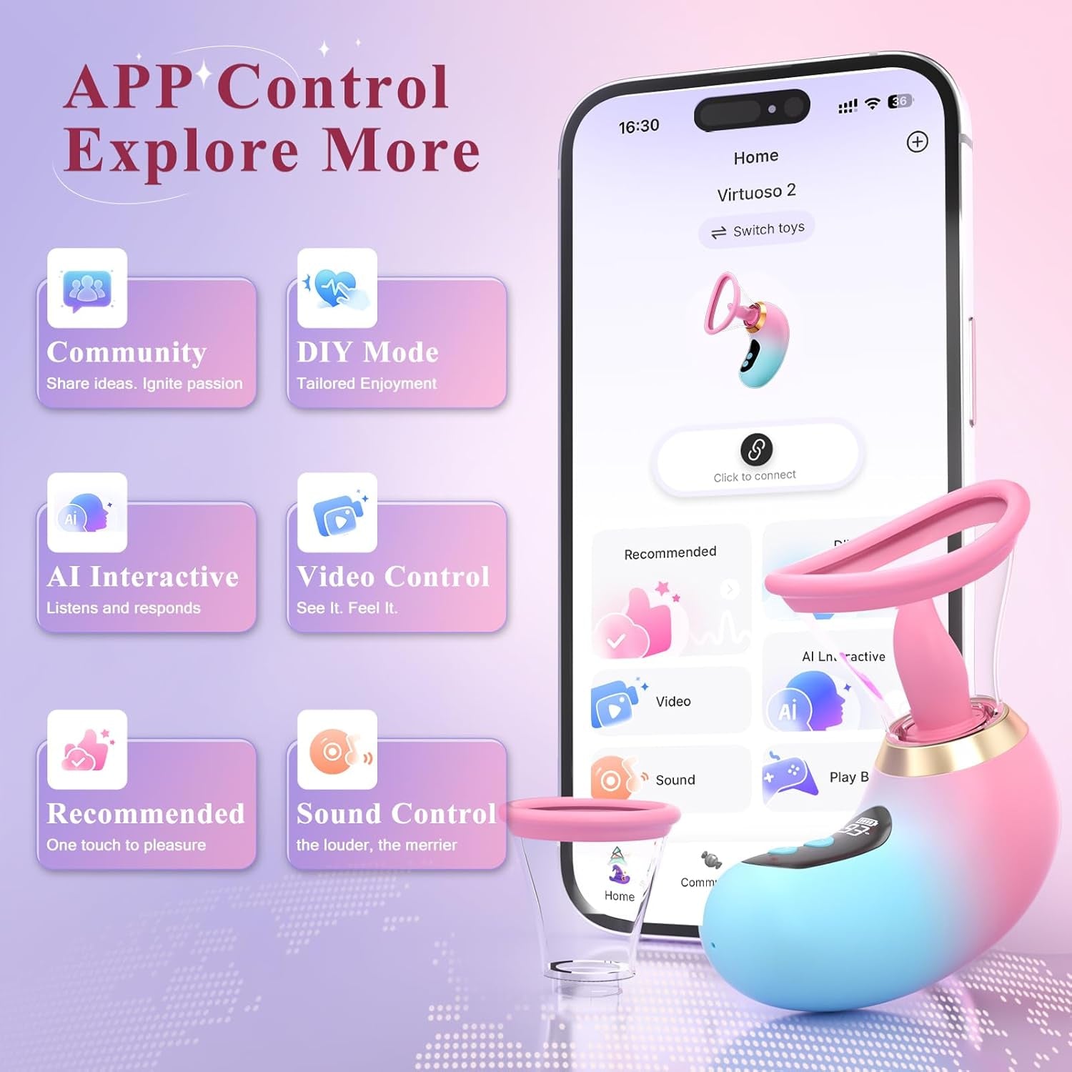 Adult Toys Rose Toy Vibrator - Sex Toys for Women 3 Sucking, 9 Tongue Licking & Vibrating Vibrators Dildo, LCD Display Removable Cup Woman Female Couples Sex Toy Sex Novelties - SinfulX - 