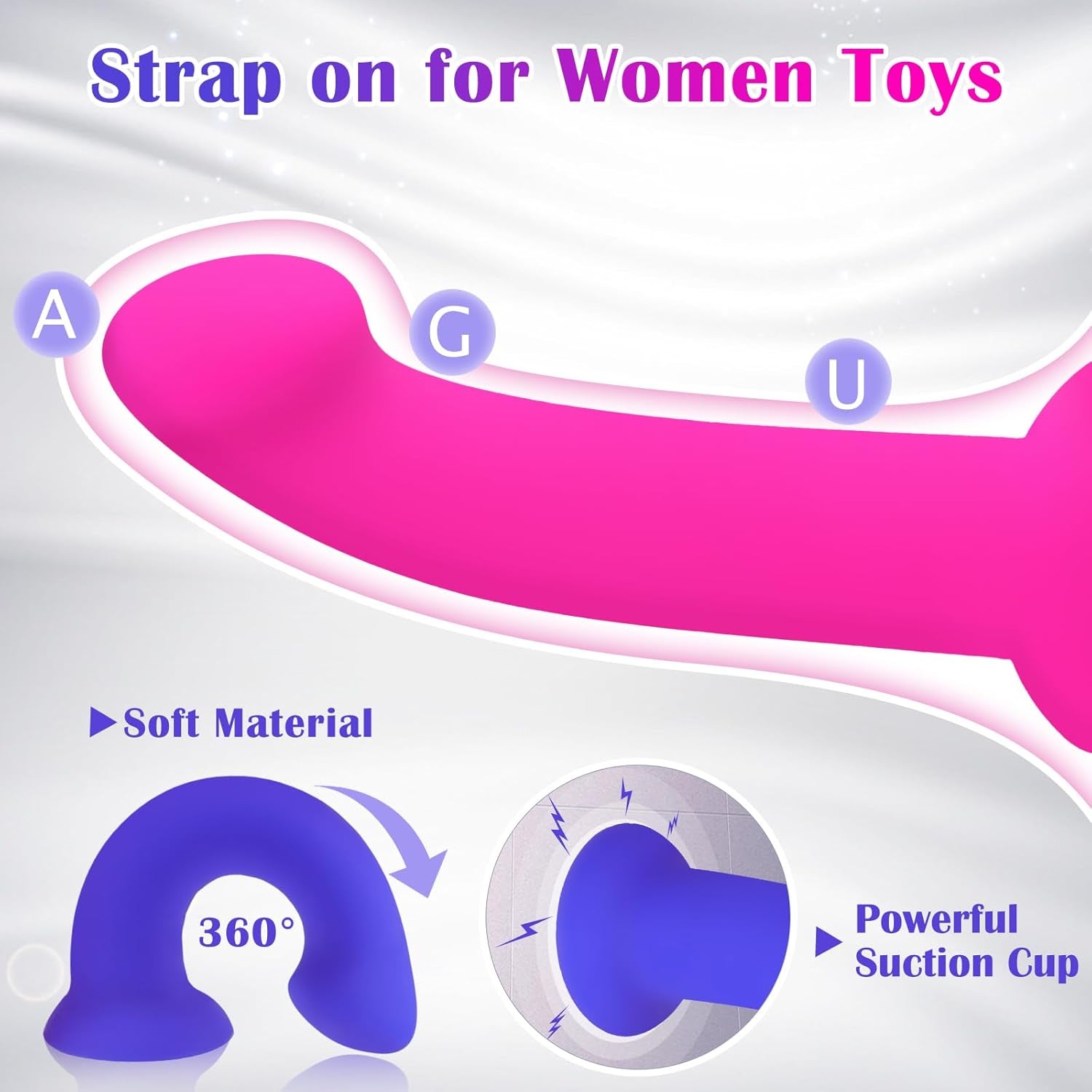 Strap on Dildo Harness, Strapless Sex Toys for Lesbian, Adjustable Realistic Dildo Strapon for Women, Anal G Spot Stimulator with 3 Size Dildos for Gay Couple - SinfulX - 