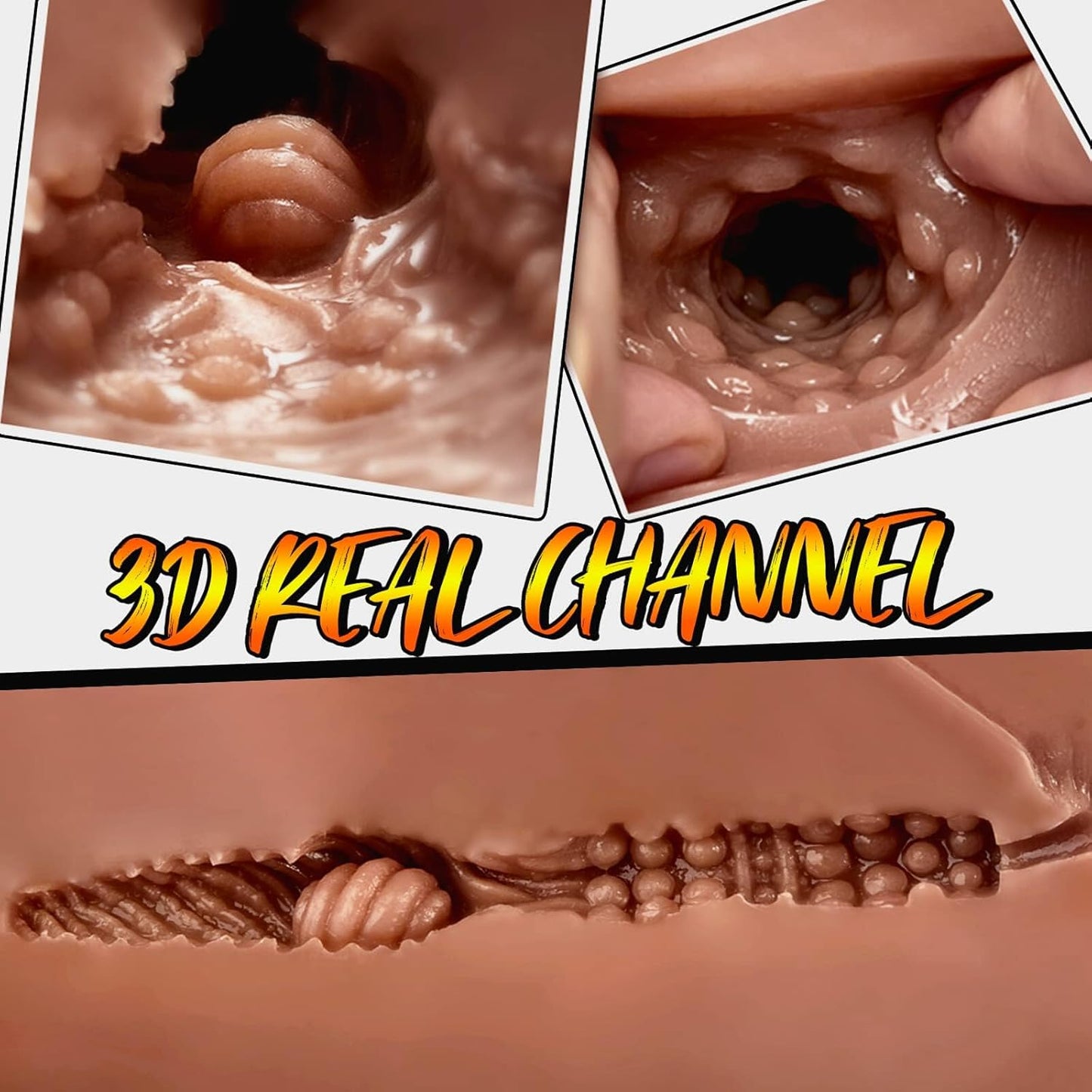 5.5Lb Lifelike Sex Doll for Gay Male Masturbator Realistic Pussy with Testicles Anus Male Stroker Sex Toy for Masturbation Brown - SinfulX - 