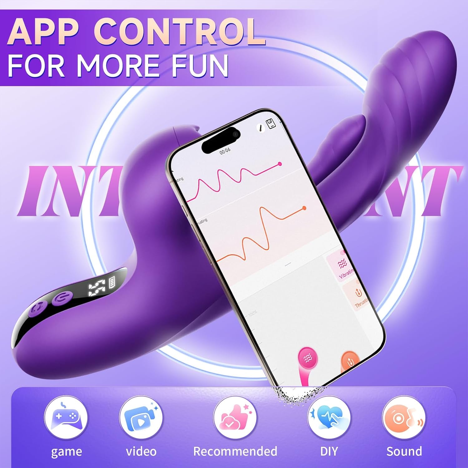 3 in 1 Rabbit Vibrator for Women - 5 Flapping & Tapping Modes G Spot Stimulator with LCD Display