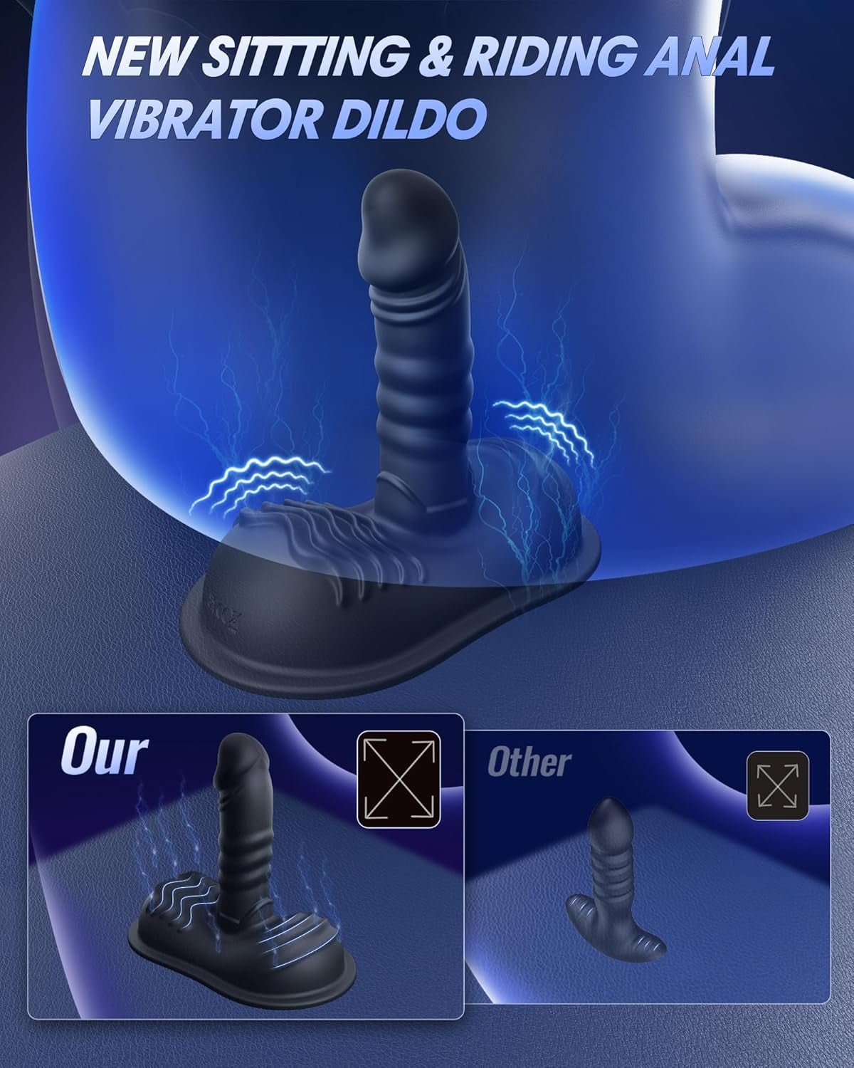 Prostate Massager 5.71" Anal Dildo Vibrator, AI Sync Riding Grinding Adult Toys 10 Thrusting & Vibrating for Experienced User, Male Sex Toy for Men Sex G Spot Clitoral Strap - On Dildos for Women - SinfulX - 