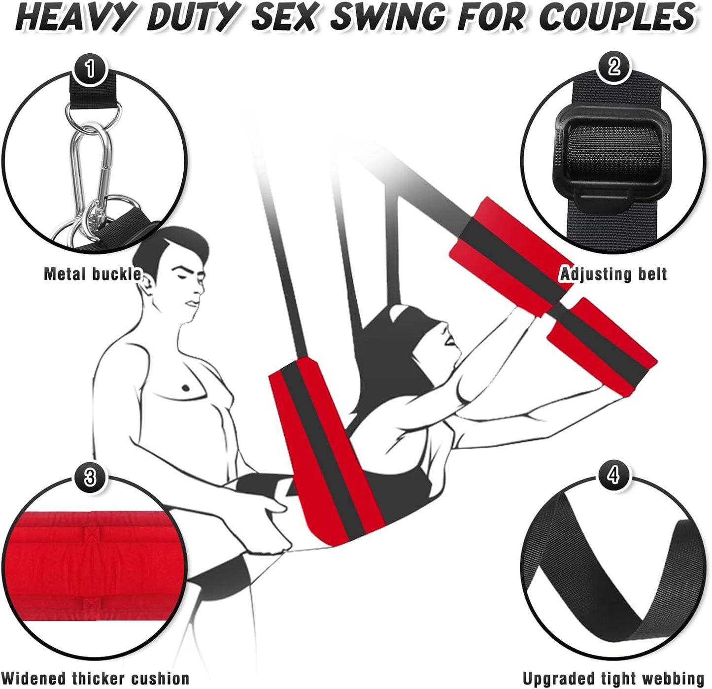 ScarletComfort Door Sex Swing Adjustable Cushioned - SinfulX - 