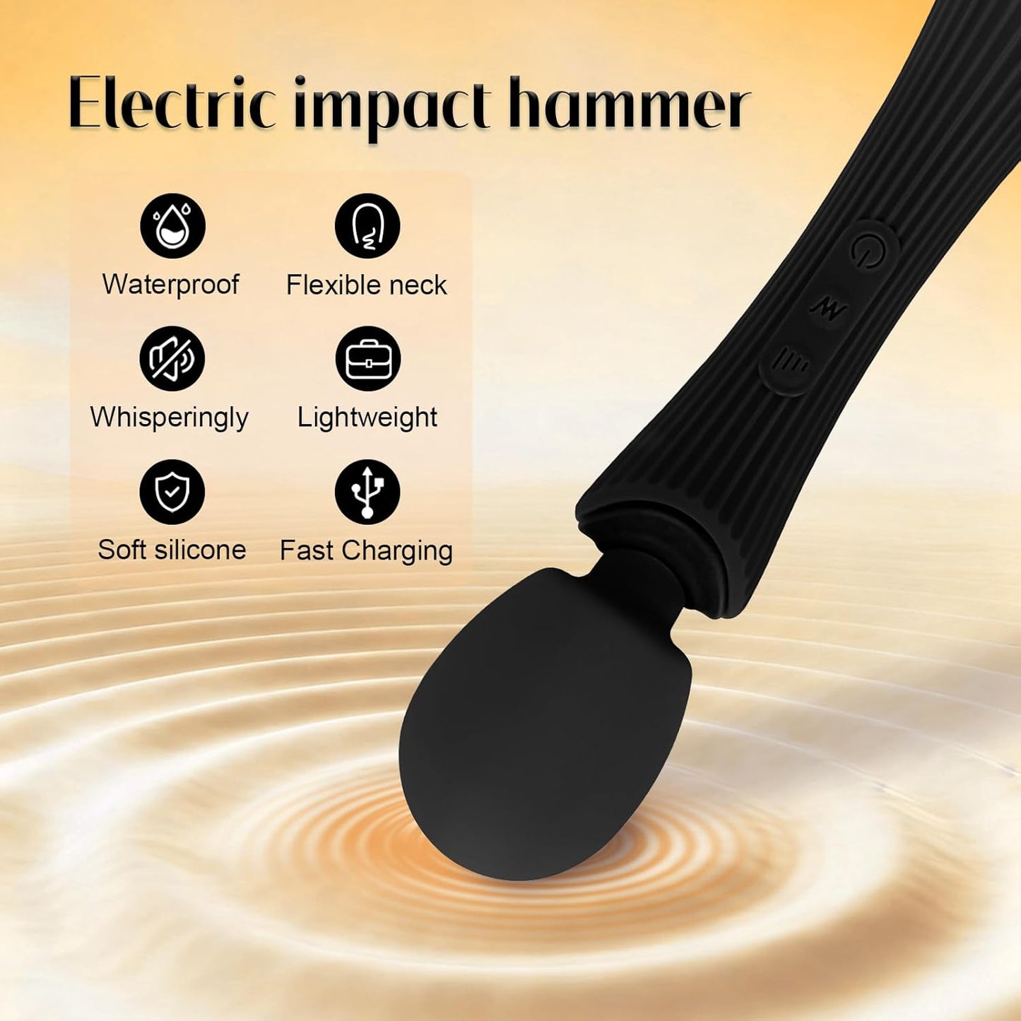 ShadowPulse Compact Wand Vibrator 12 Modes Waterproof - SinfulX - Personal Care > Sexual Wellness > Wand Vibrator