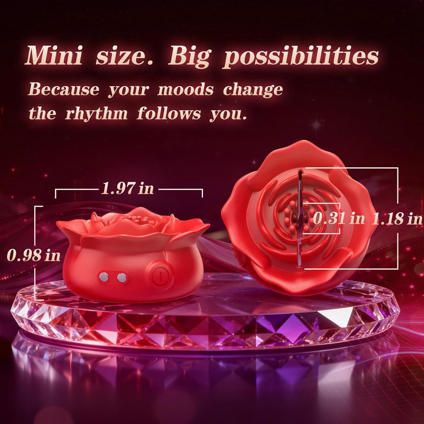 Nipple Sex Toys Vibrator – Rose Vibrating Nipple Clamps & Nipple Toy with Soft Silicone, Adjustable Petal Texture, 9 Vibration Modes, APP Control & Magnetic Dual Charging for Women & Couples