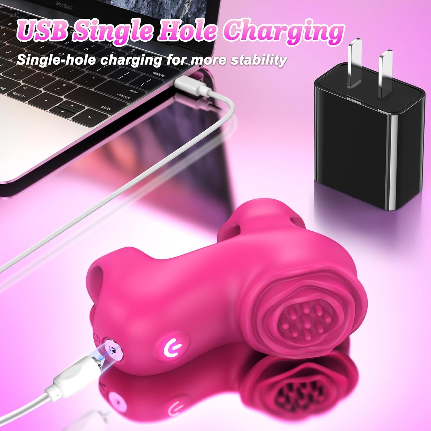Finger Vibrator Adult Sex Toys - Mini Vibrator Rose Toy with 5 Vibrating + 9 App Modes, Clitoral Nipple Stimulator with Two Vibration Zones, Adult Sex Toys Clitoral Vibrator for Women Couples