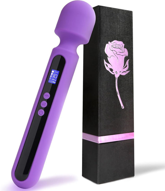 VoltAura 12" Wand Vibrator LCD Display 10 Modes Rechargeable - SinfulX - Personal Care > Sexual Wellness > Wand Vibrator