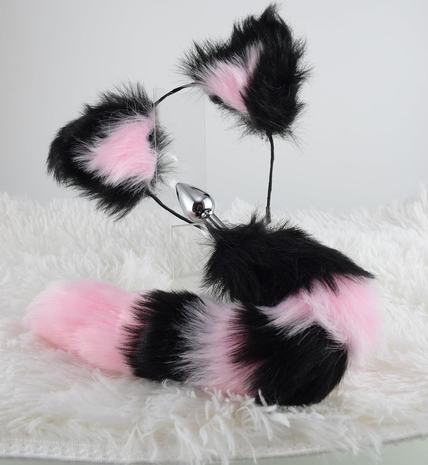 KittyKink Fox Tail Anal Plug Cosplay Set Ears Choker - SinfulX - 