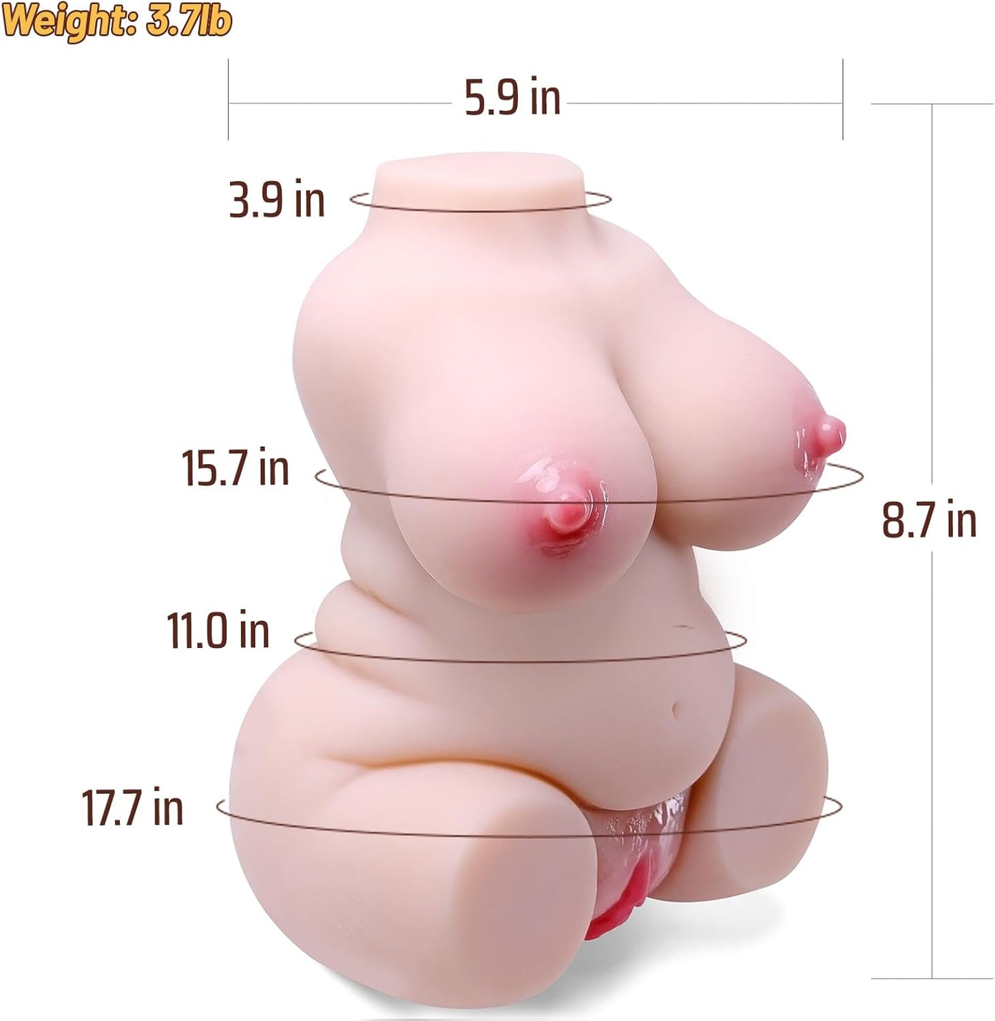Mini Sex Doll Portable BBW Male Masturbator with Big Boob Realistic Vagina Anal Channel Pocket Pussy Male Sex Doll for Orgasm Sex Dolls for Men Muñecas De Juguetes Sexuales Male Stroker - SinfulX - 