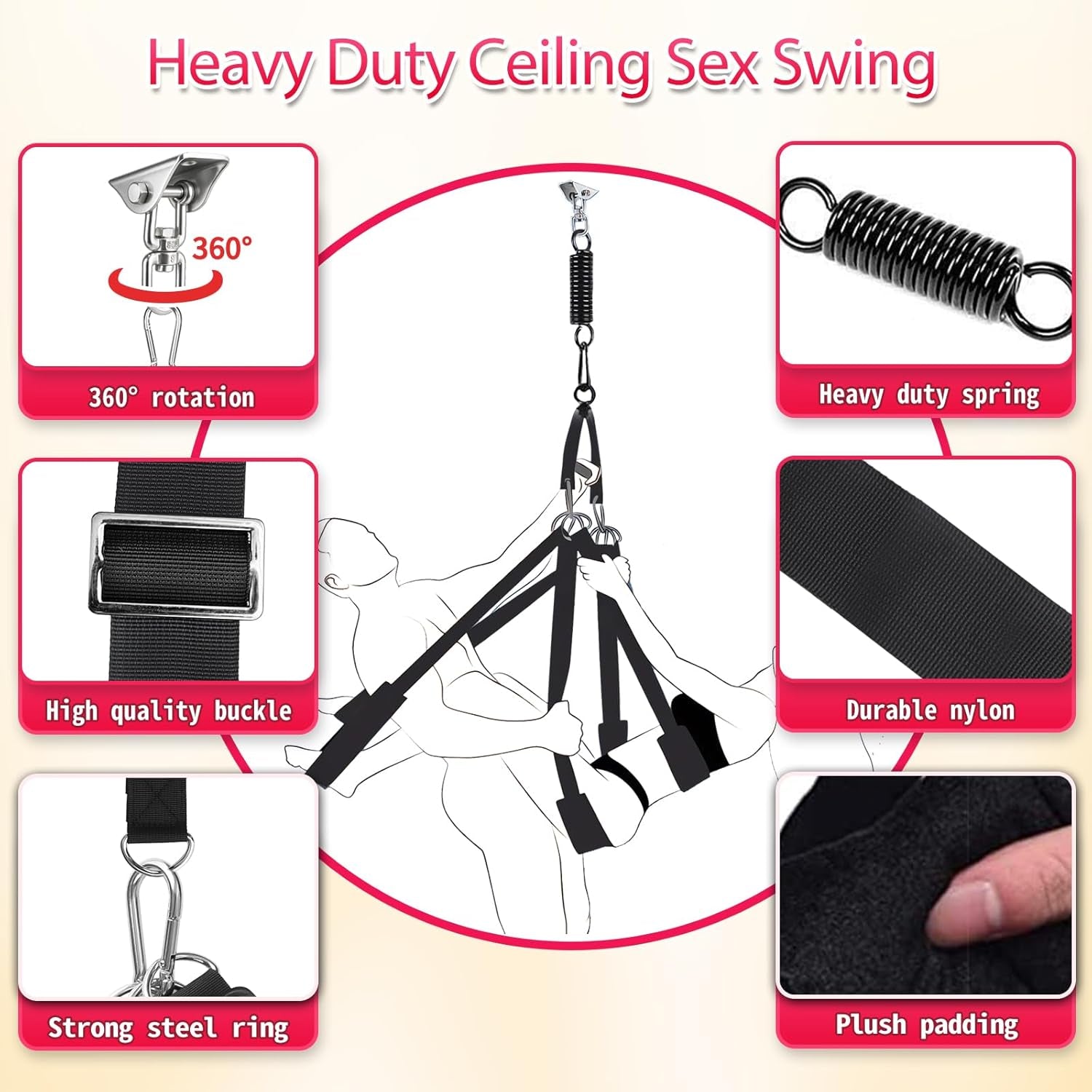 AeroRotate 2 - in - 1 360° Sex Swing 800lb - SinfulX - 