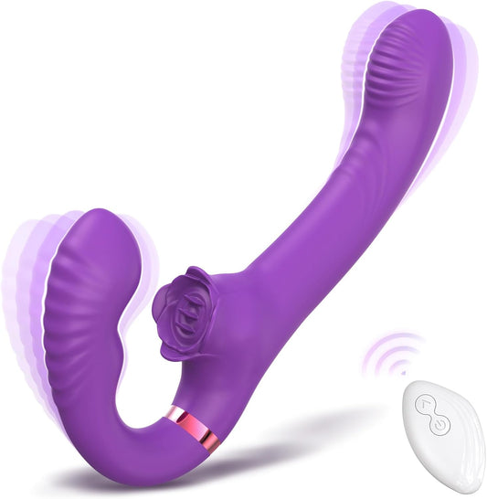 VeloraSync Strapless Strap On Double Ended Vibrator - SinfulX - Personal Care > Sexual Wellness > Strapless Strap - On