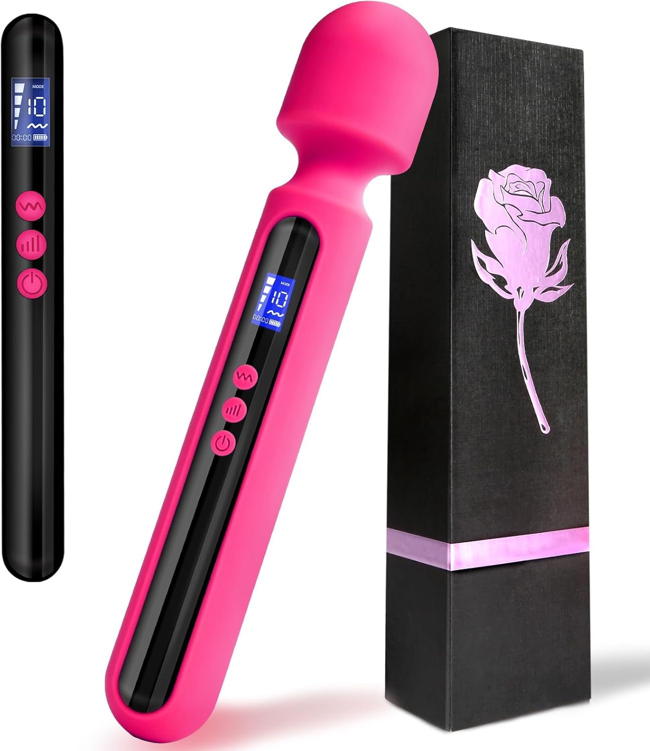 RoseCommand 12" Wand Vibrator LCD Display 10 Modes Waterproof - SinfulX - Personal Care > Sexual Wellness > Wand Vibrator