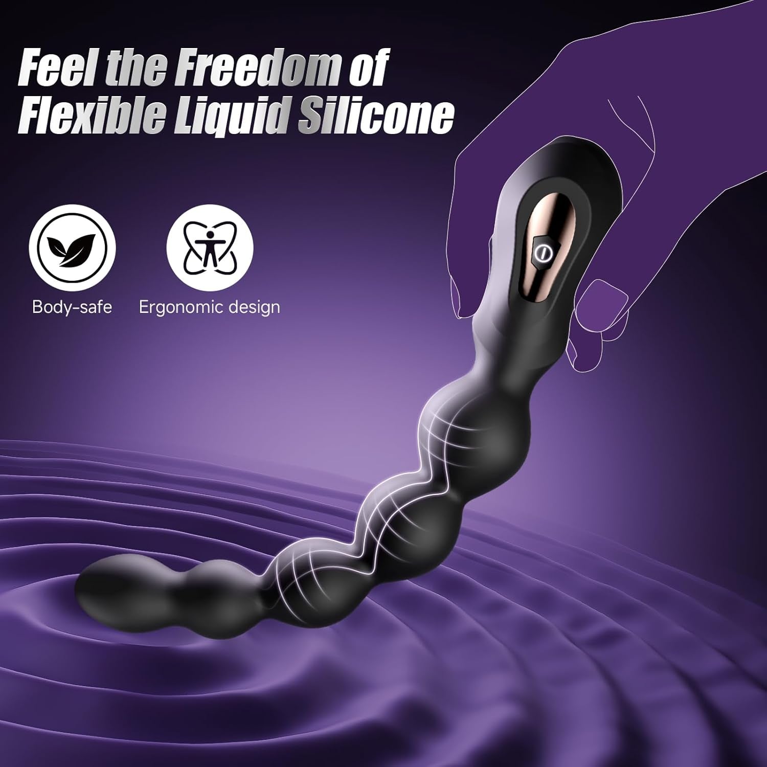 Vibrating Butt Plug Anal Beads, Large Size Anal Vibrator Prostate Massager Anal Toys with 7 Vibrating Modes, Flexible Soft Silicone Anal Plug Male Sex Toys for Men Women Waterproof Adult Toys - SinfulX - 