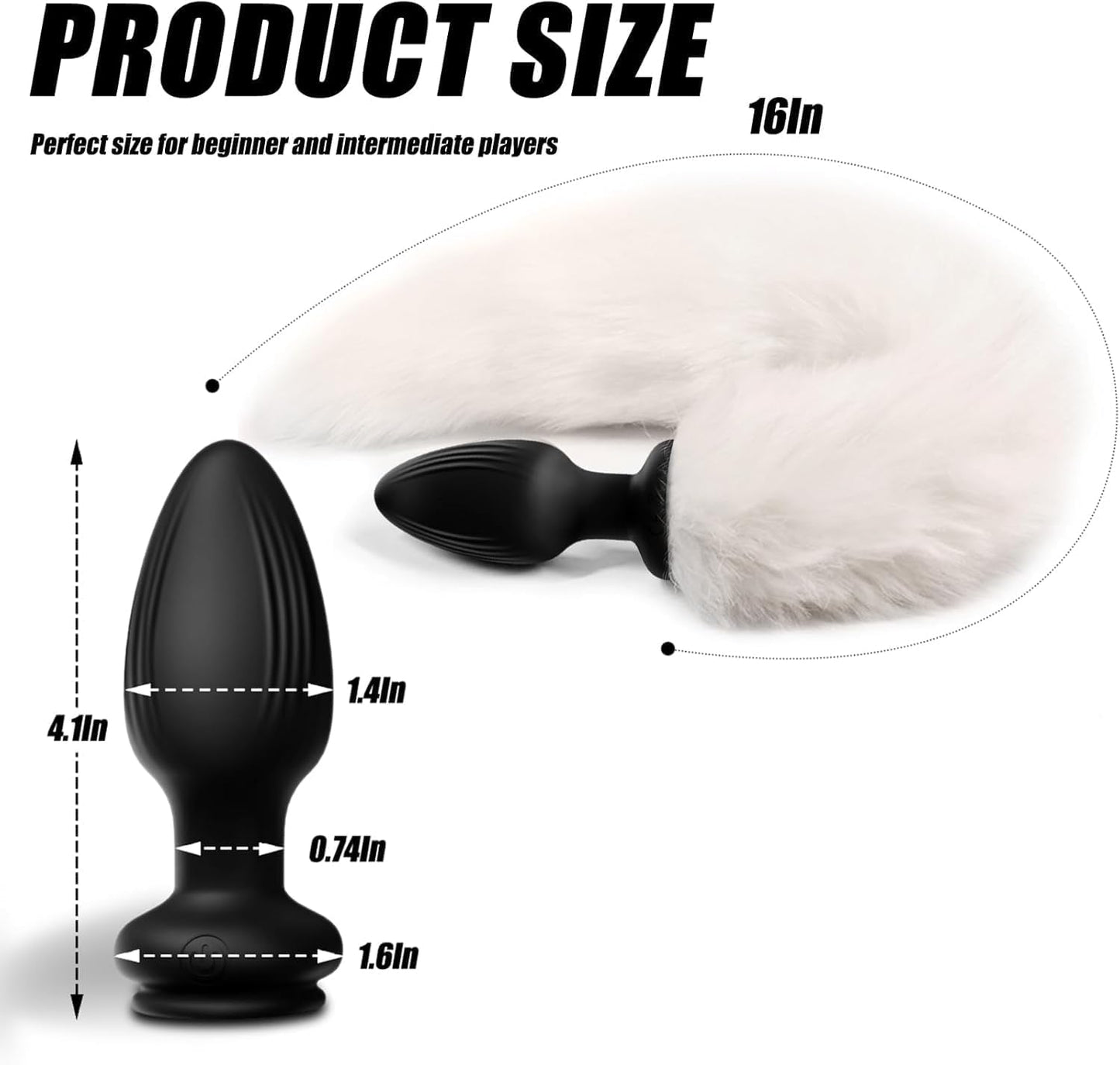 FrostPulse Remote Control Fox Tail Vibrating Anal Plug - SinfulX - 