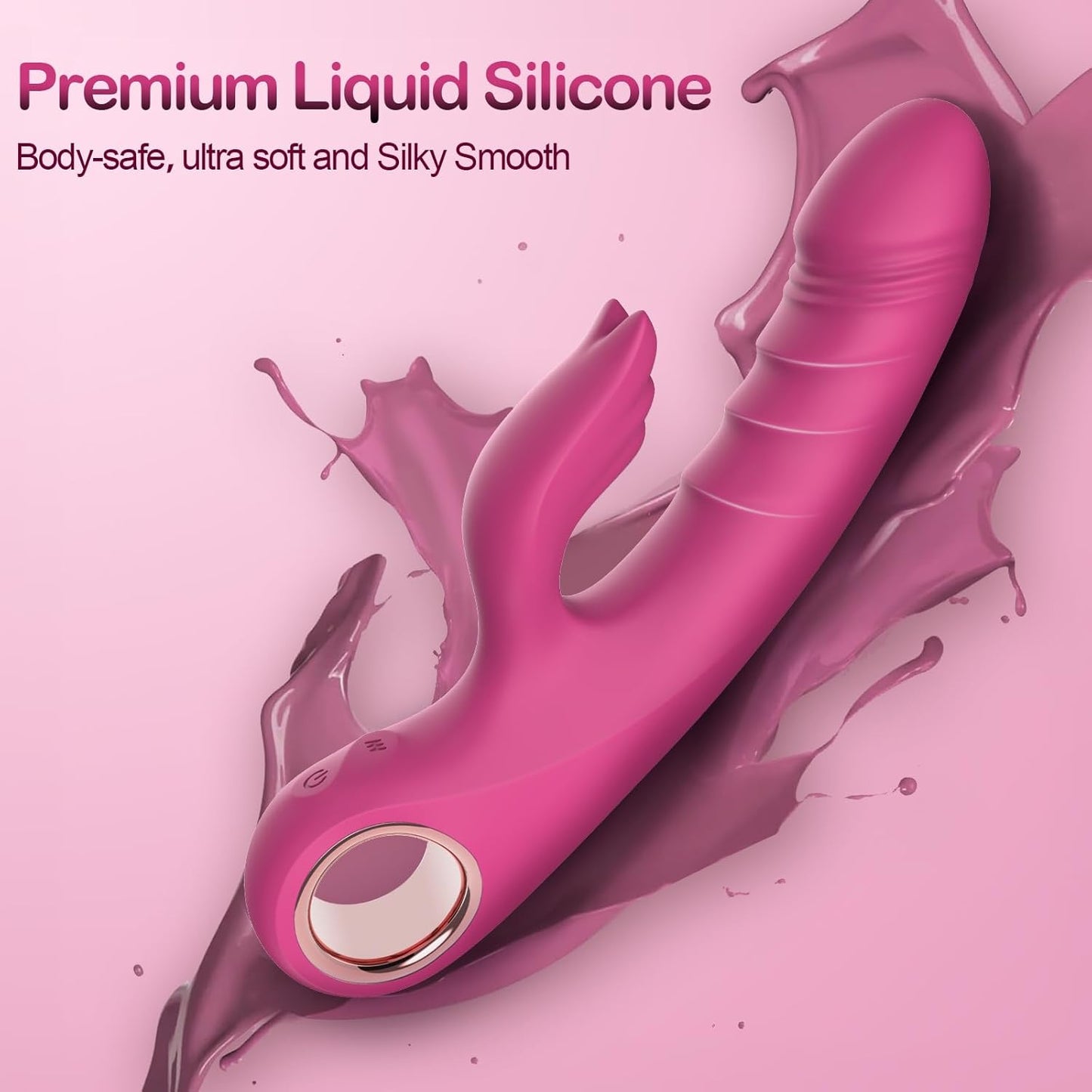 Vibrator Sex Toys Thrusting Dildo, Rabbit Vibrators Adult Toys with 3 Thrusting & 10 Vibrating Modes for G Spot Vagina Anal Sex Stimulation, Silicone Dildos Adult Sex Toy for Women & Couple - SinfulX - 