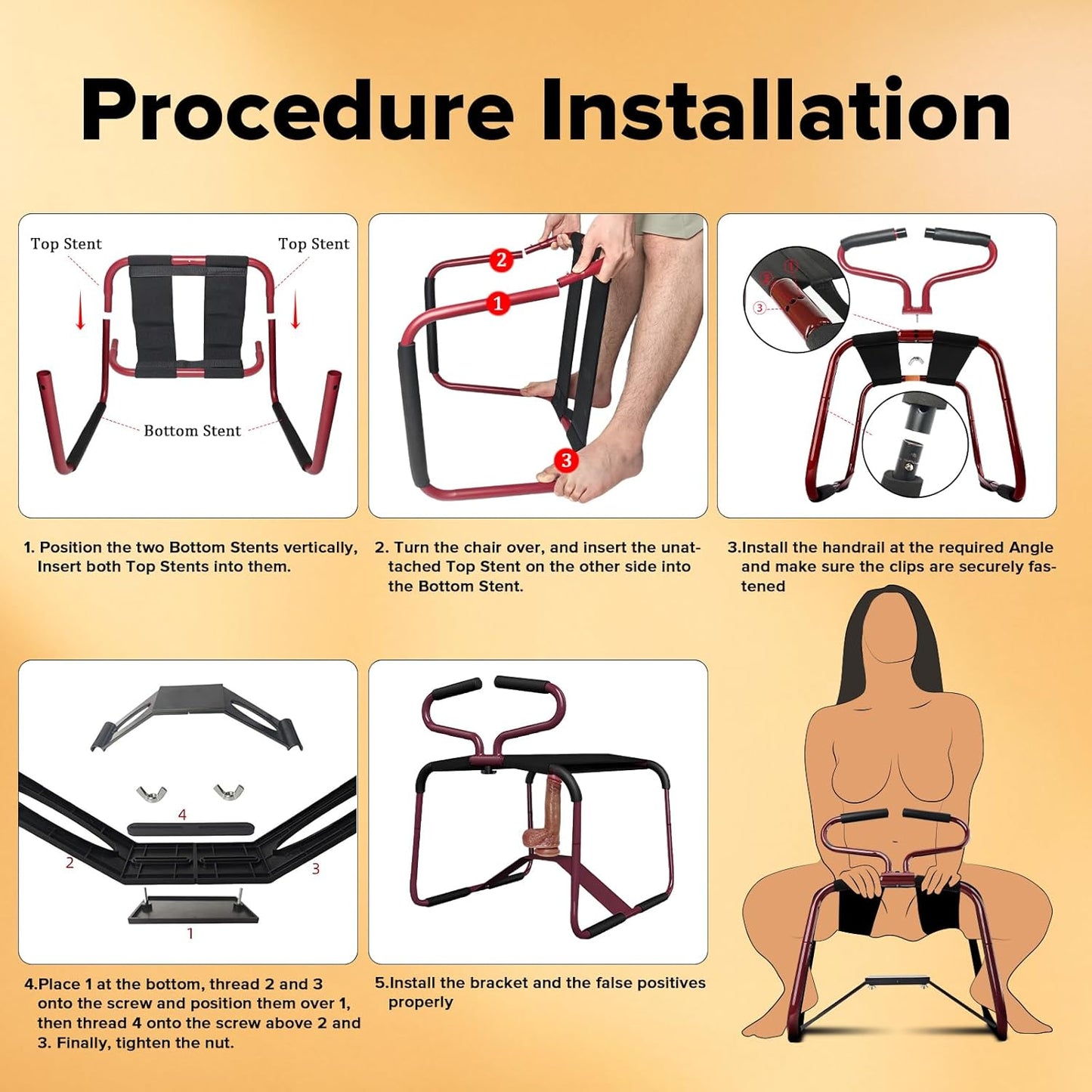 AeroBounce Adjustable Sex Chair with Dildo Mount - SinfulX - 