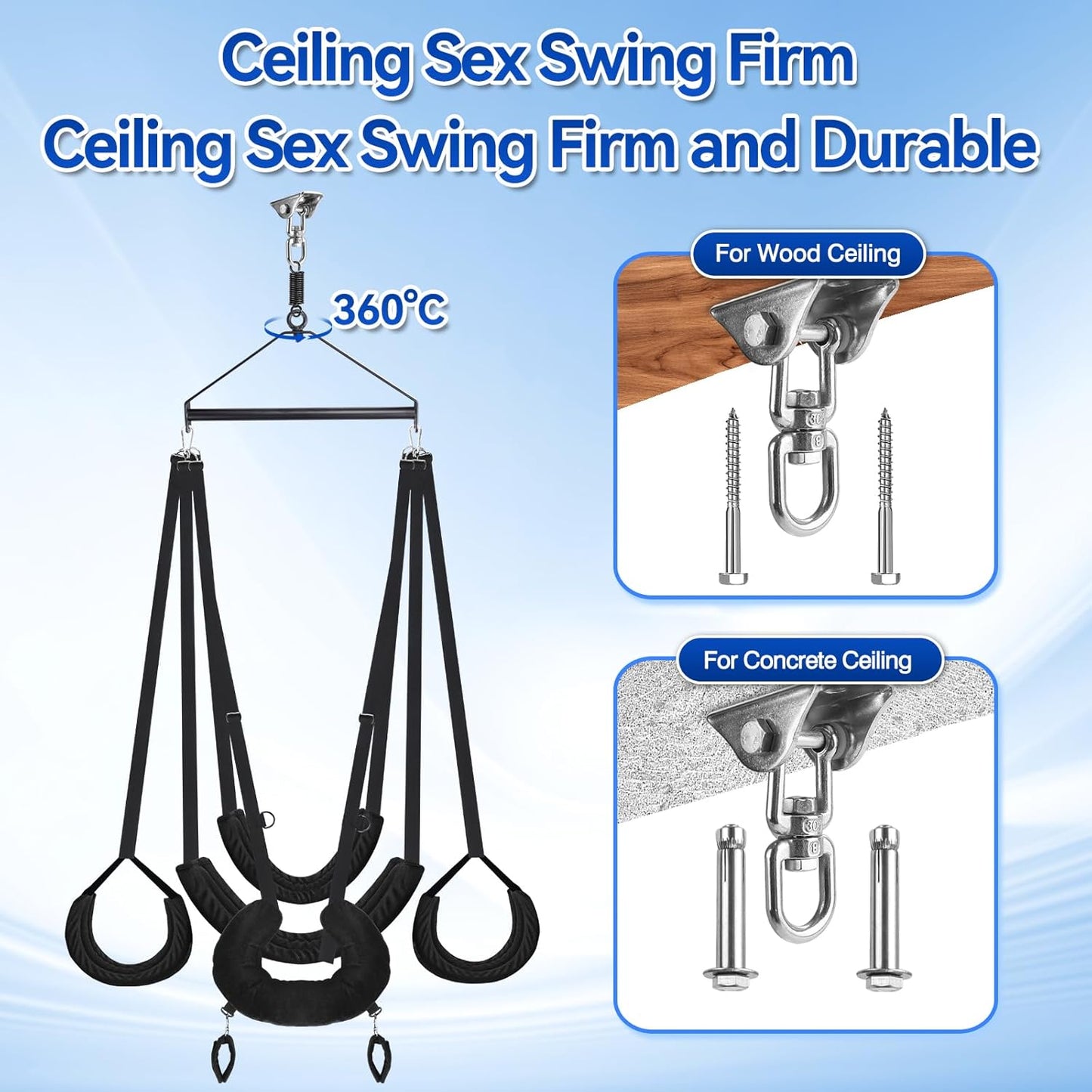 VirexaX 360° Ceiling Sex Swing Wide Cushion - SinfulX - Personal Care > Sexual Wellness > Sex Swing
