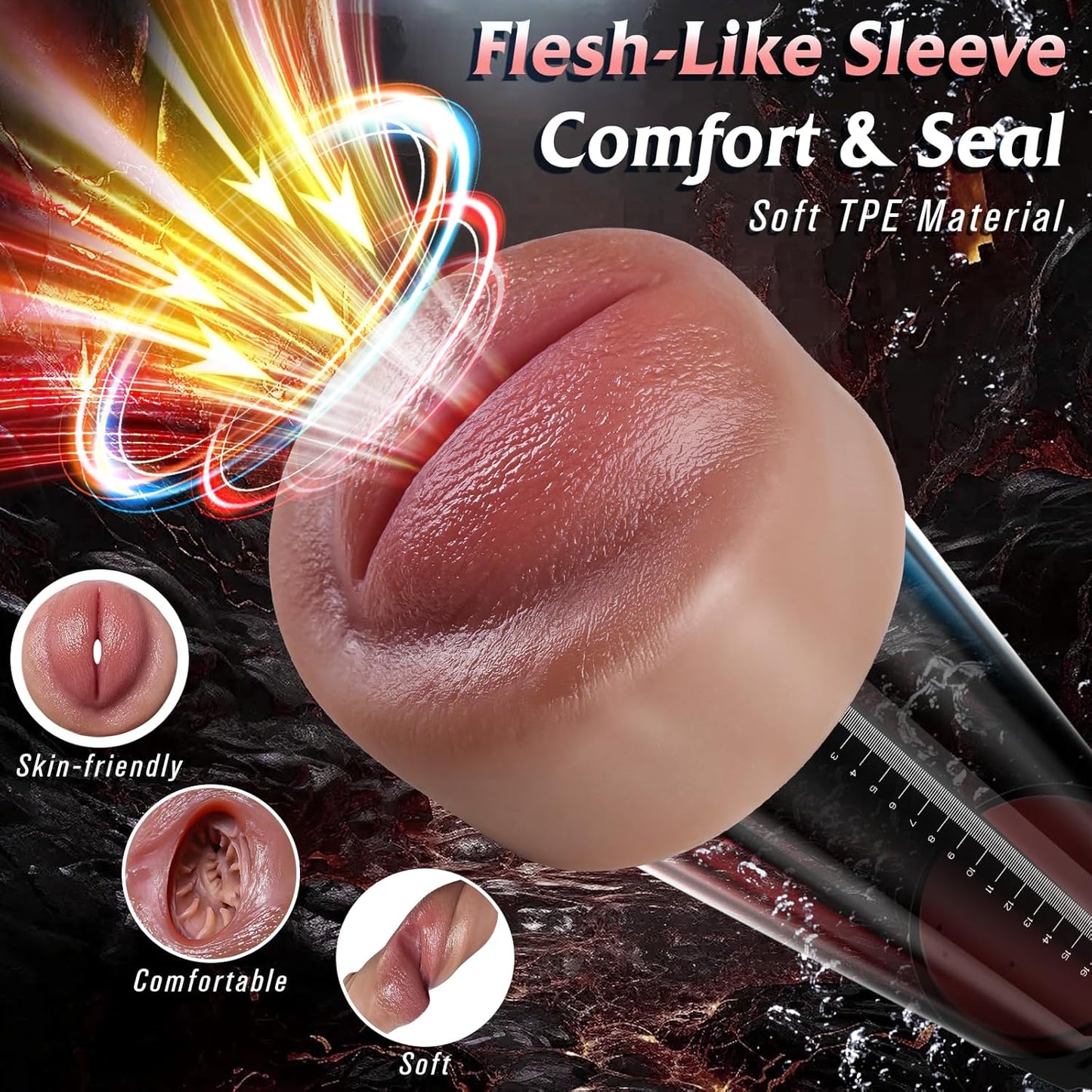 Electric Penis Pump Sex Toys for Men - Penis Extender Dick Pump for Men Erection, Automatic Male Masturbator with 5 Training Suction Modes, Male Sex Toy Penis Vacuum Pump with Mini Pocket Pussy - SinfulX - 