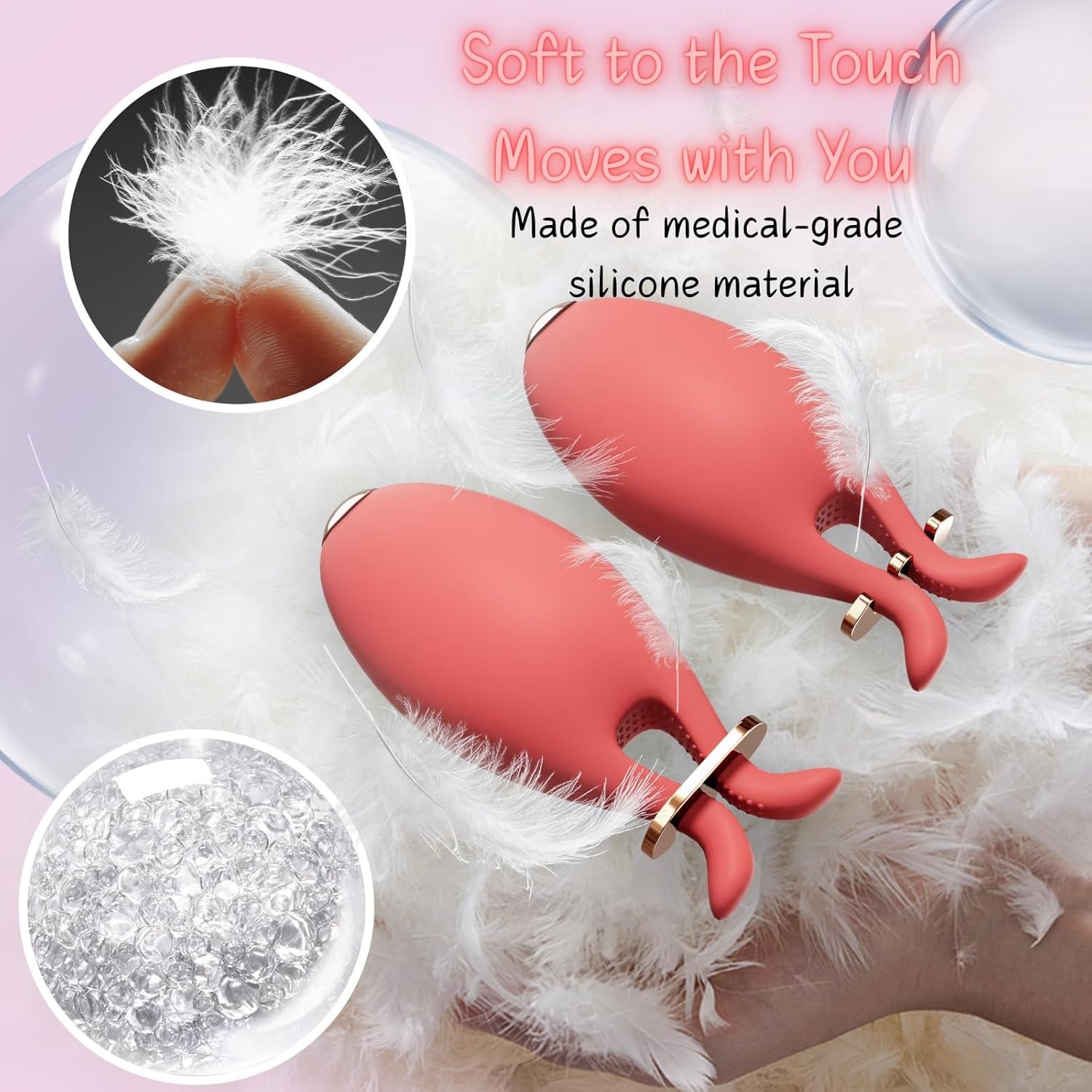 Nipple Toys Nipple Vibrator for Women, Sex Toys Nipple Clamps Clitoral Stimulator with 10 Vibration Modes, Lightweight Silicone Adult Toys, Vibrating Nipple Clamps for Women Couples Pleasure