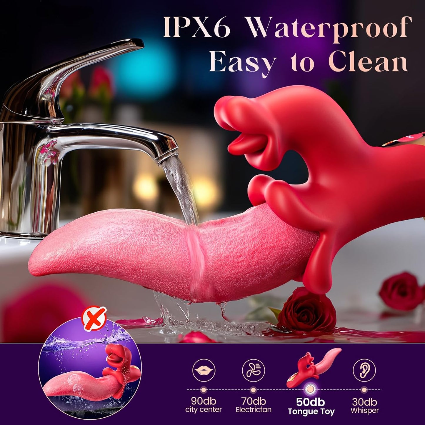 ElyraSwing Tongue Rabbit Vibrator 9 Modes G - Spot Toy - SinfulX - Personal Care > Sexual Wellness > Tongue Vibrator