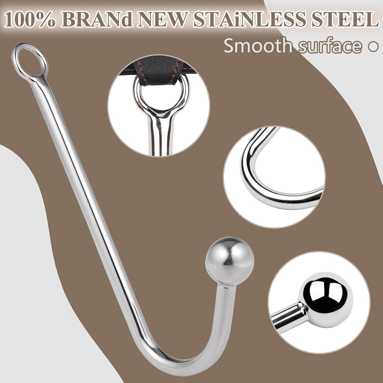 SM Sex Toys Anal Hook BDSM Restraint Kit Sex Bondage with Comfortable and Durable Ball Gags Choker and Adjustable Leather Handcuffs - SinfulX - 