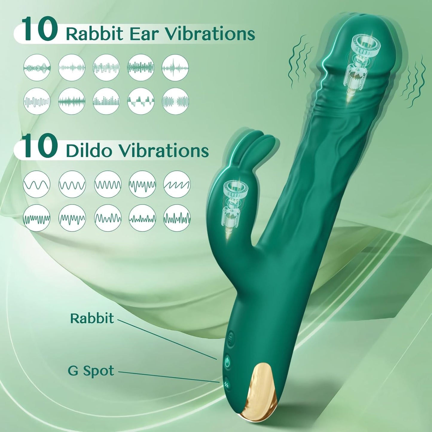EonPulse Thrusting Rabbit Vibrator 5 Thrust 10 Modes - SinfulX - 