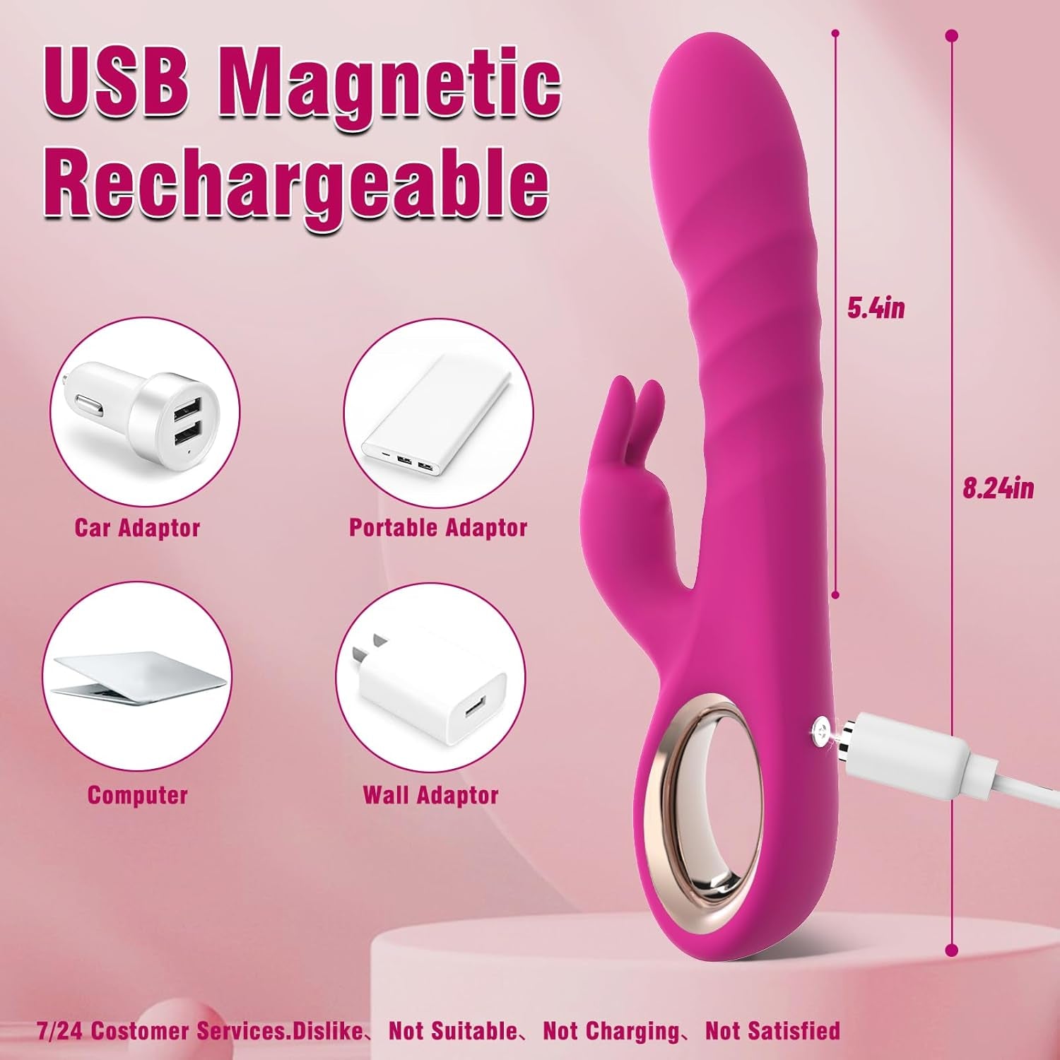 Thrusting Dildo Vibrator Adult Toys for Women - 3 in 1 Rabbit Vibrators Dildos with 5 Thrusting & 10 Vibration Modes, G Spot Vibrator Female Sex Toys Adult Toy for Womens or Couples Sex Toy