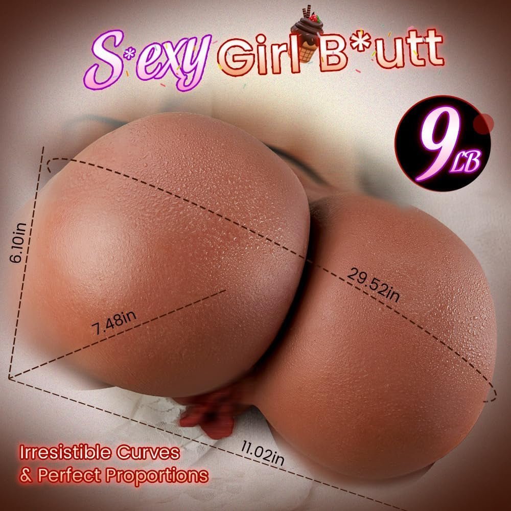 9LB Chocolate Sex Doll for Men Pocket Pussies Male Masturbator,Realistic Male Sex Toys for Men,Female Adult Toy Pussies Male Stroker Ass Soft Butt with Vagina and Anal for Several Sex Positions - SinfulX - 