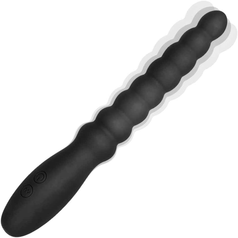 Vibrating Anal Beads Butt Plug Adult Sex Toys for Men Women Couples, Rechargeable Anal Plug Bullet Vibrator Waterproof G-Spot Stimulator Male Prostate Massager, Silicone Anal Dildo for Beginners