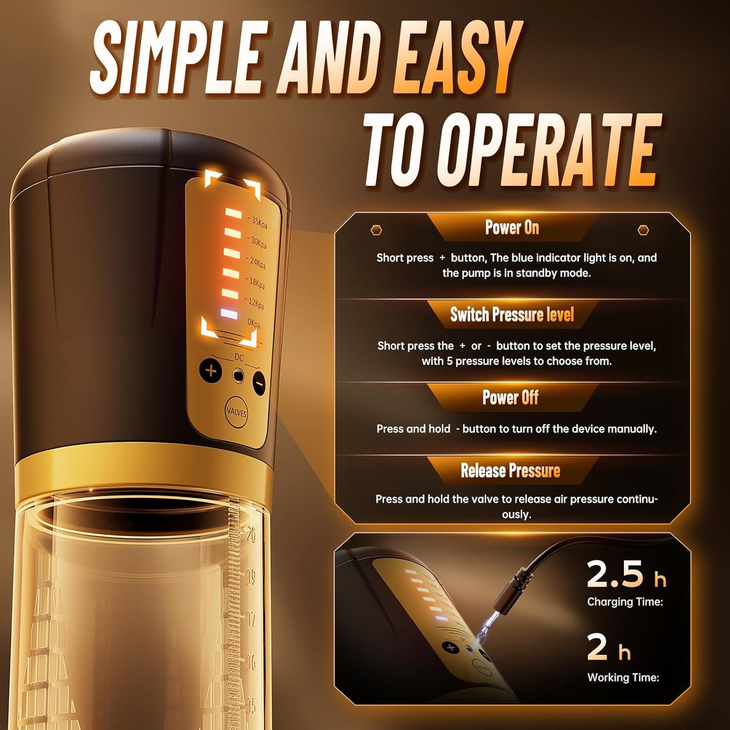 Male Penis Pump Sex Toys, Automatic Enlargers & Extend Pump for Men with 5 Training Modes, Adult Toys for Men Electric Penis Entender Erection Pumps, Sex Toys - Pumps & Enlargers (6 Cock Rings) - SinfulX - 