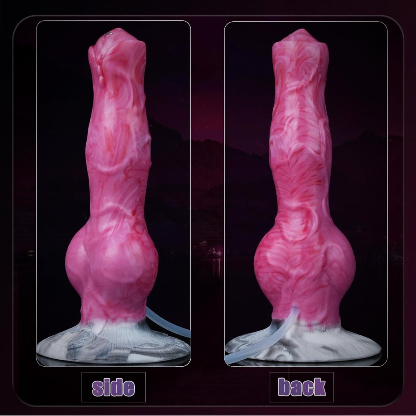 Squirting Dog Knot Dildo Realistic Wolf Ejaculating Pink Dildos with Powerful Hands - Free Suction Cups Simulated Animal Dildos Adult Sex Toys Anal Plug for Beginners Men Women Couples - SinfulX - 