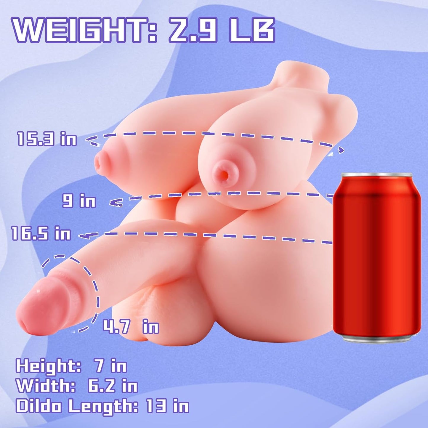Male Masturbator Sex Doll for Men Pocket Pussies Realistic Adult Sex Toys for Men, Adult Toys Male Masturbator Pocket Pussy 4 in 1 Sex Toys with Penetrable Nipples, Shemale FUTA Sex Doll with 4 Holes - SinfulX - 